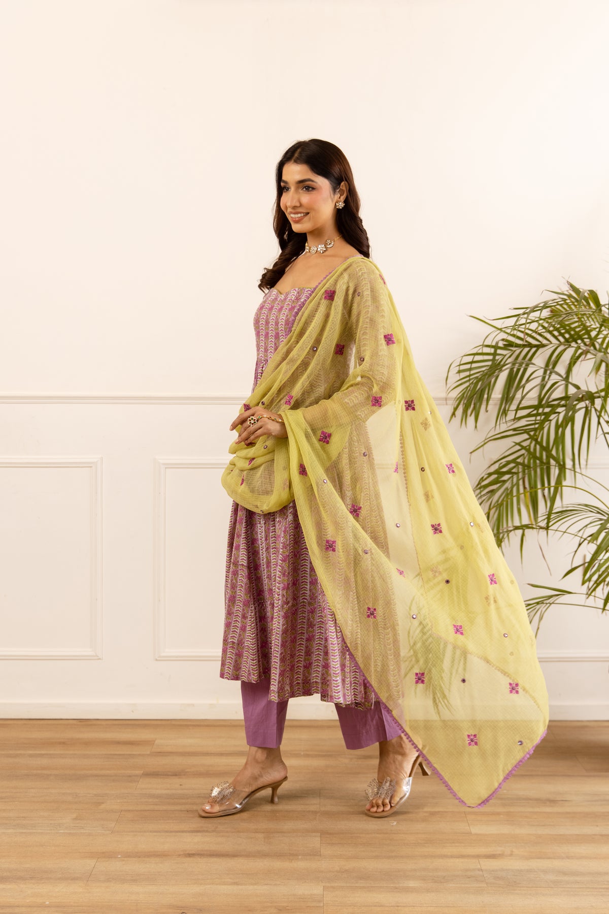 Lined Orchid Purple & Lime (Sleeved)