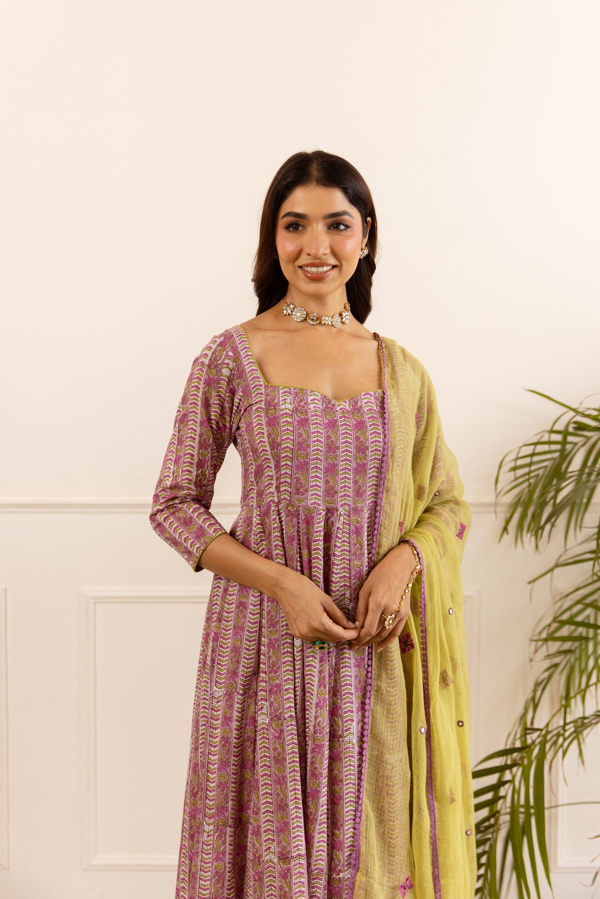 Lined Orchid Purple & Lime (Sleeved)
