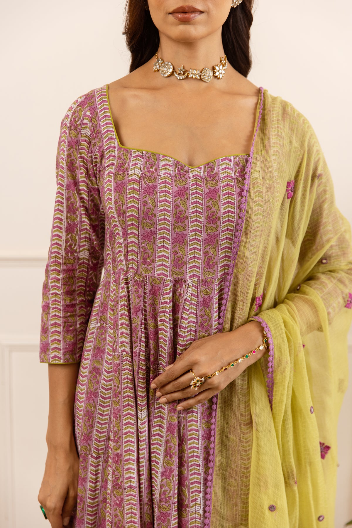 Lined Orchid Purple & Lime (Sleeved)