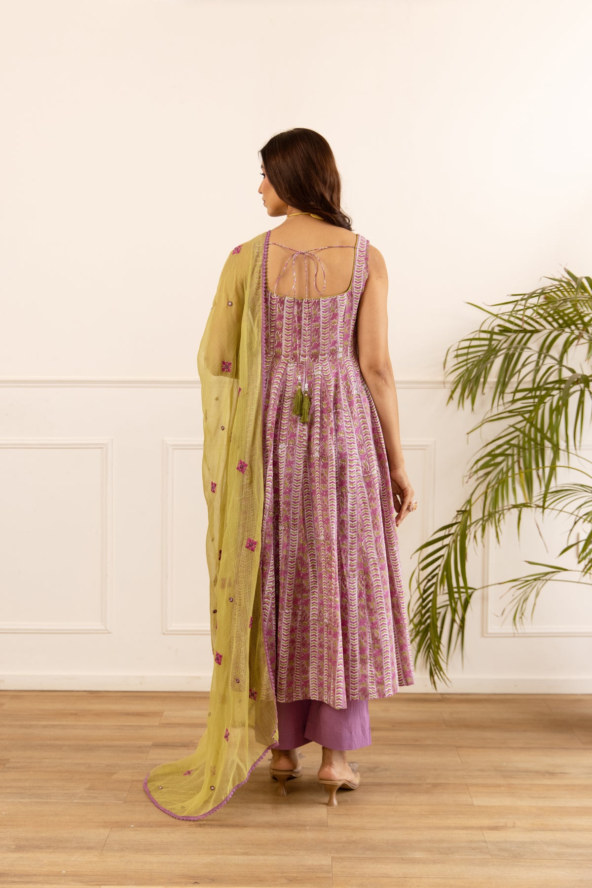 Lined Orchid Purple & Lime (Sleeveless)