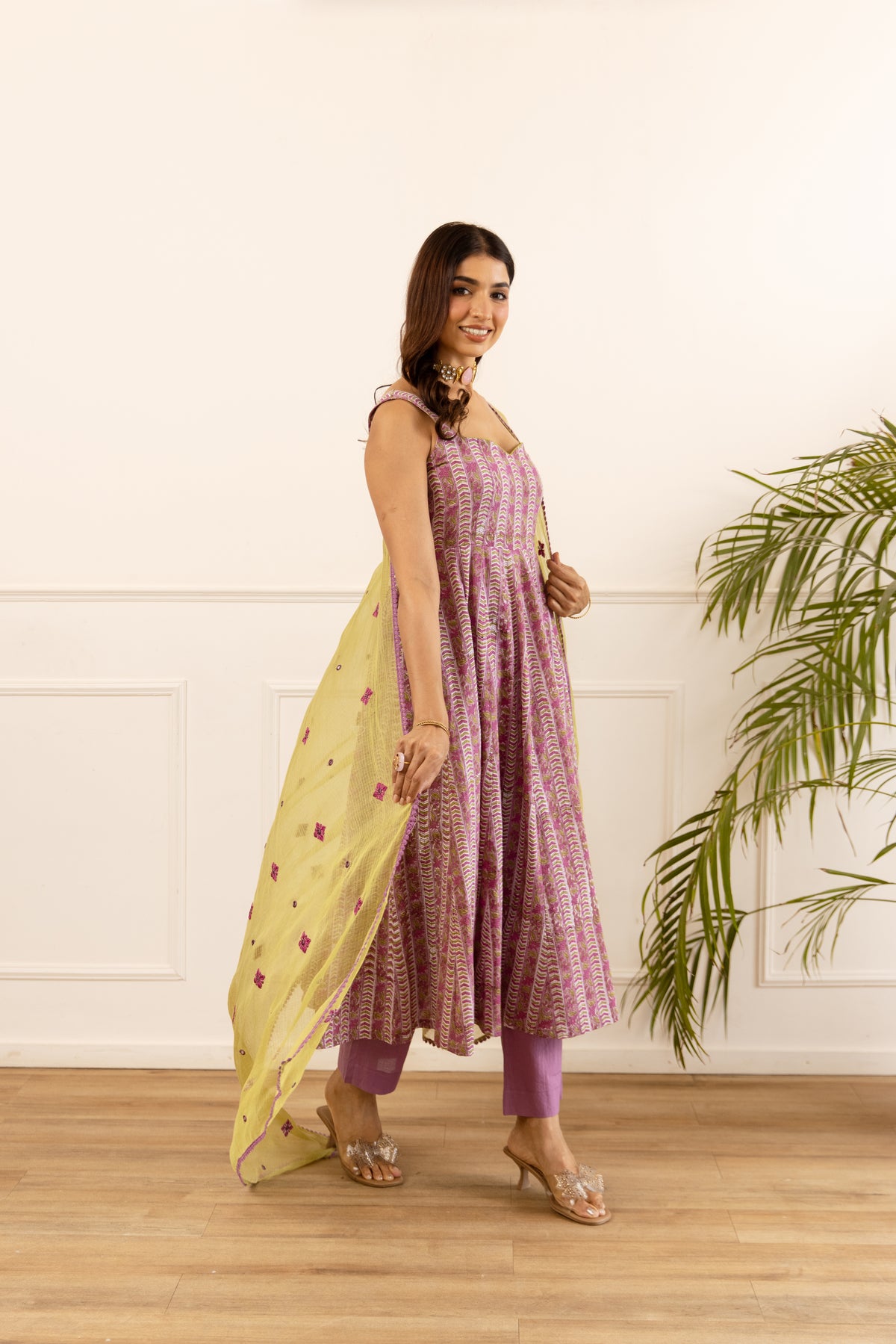 Lined Orchid Purple & Lime (Sleeveless)