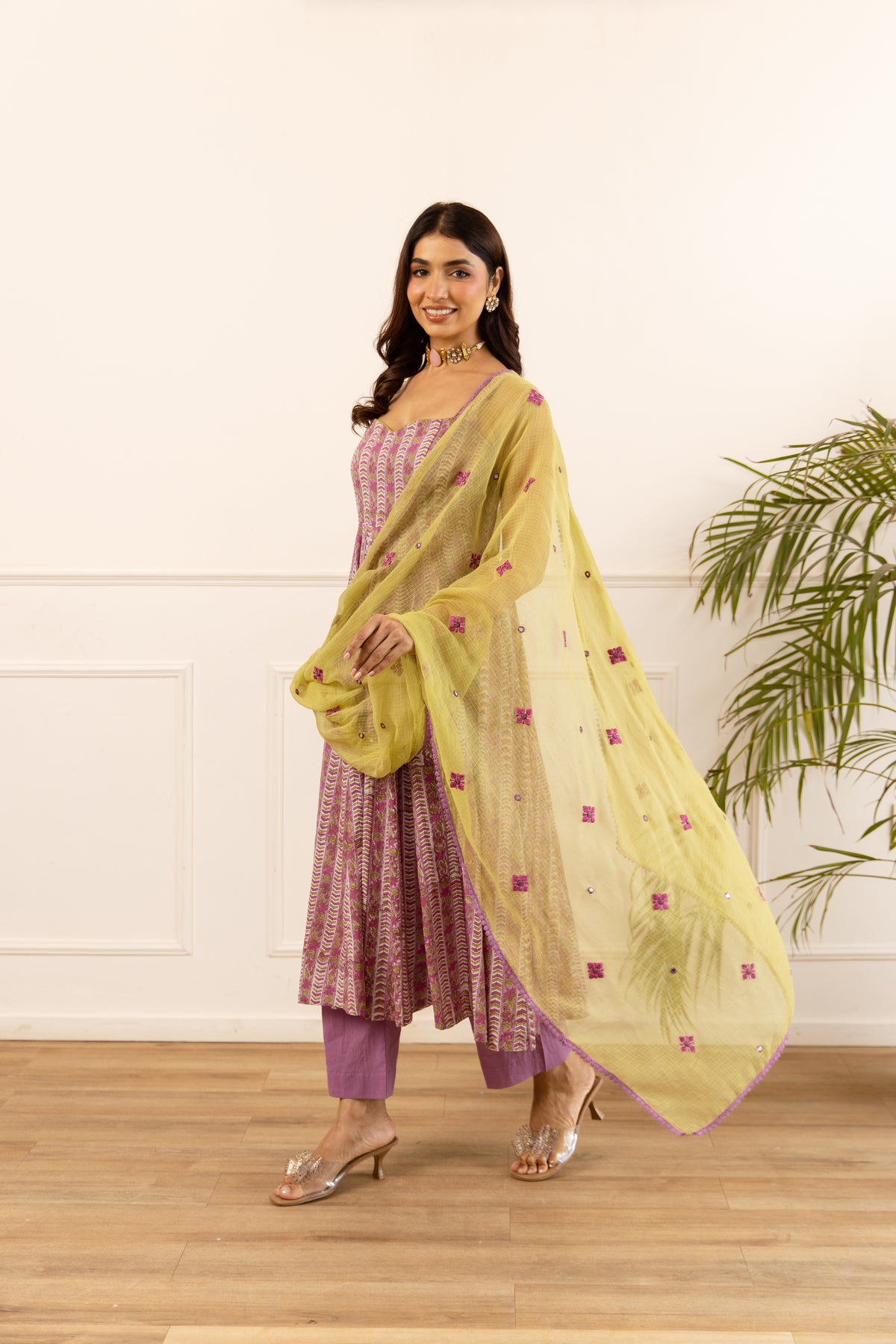 Lined Orchid Purple & Lime (Sleeveless)