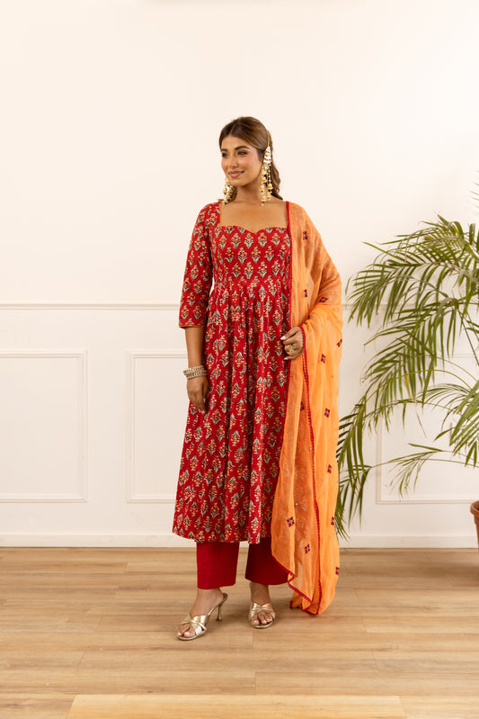 Dark Red & Orange (Sleeved)