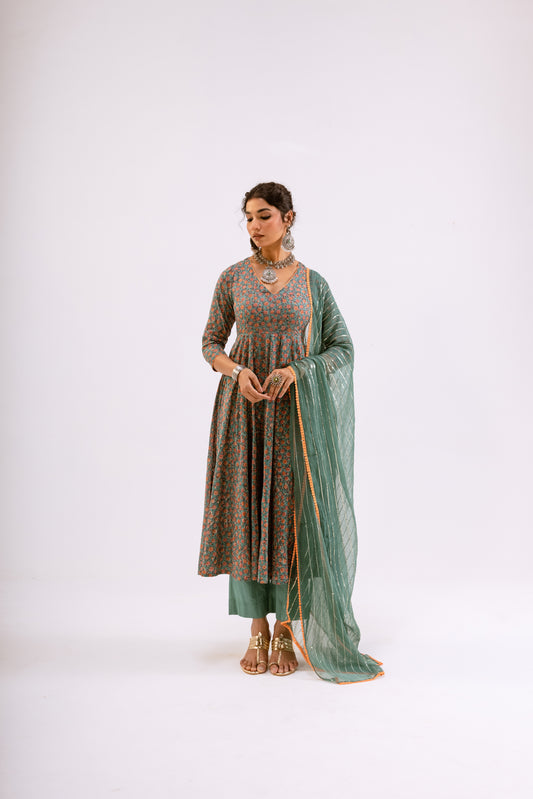 Sea Green Jaal - Sleeved