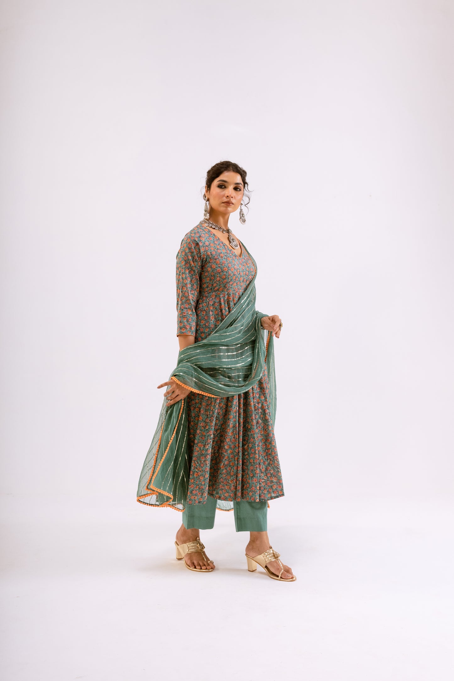 Sea Green Jaal - Sleeved