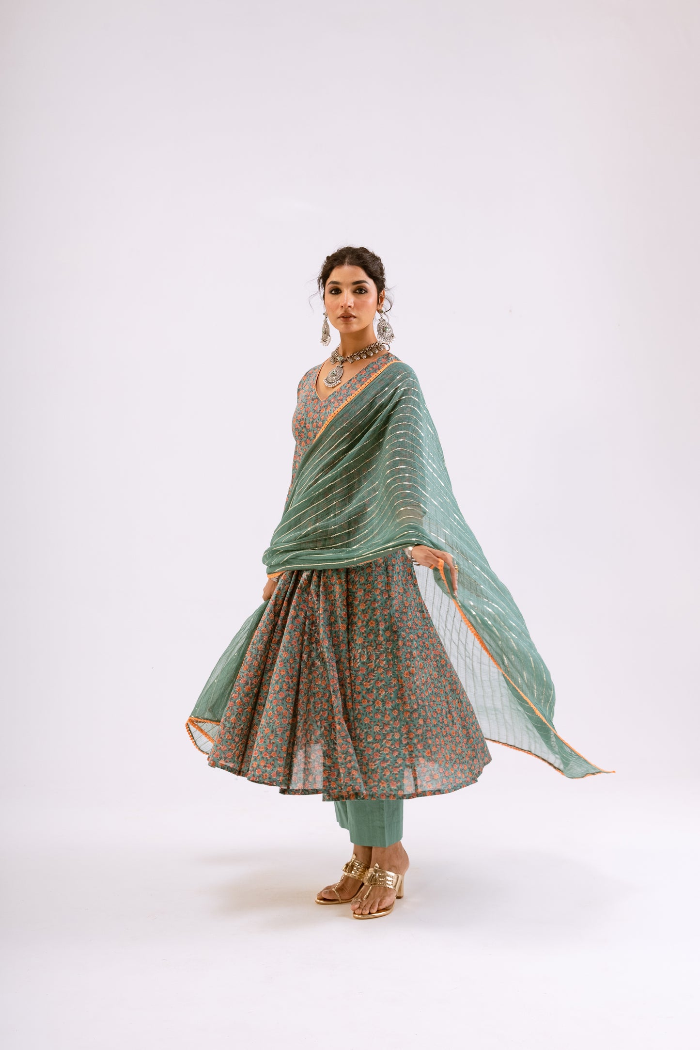 Sea Green Jaal - Sleeved