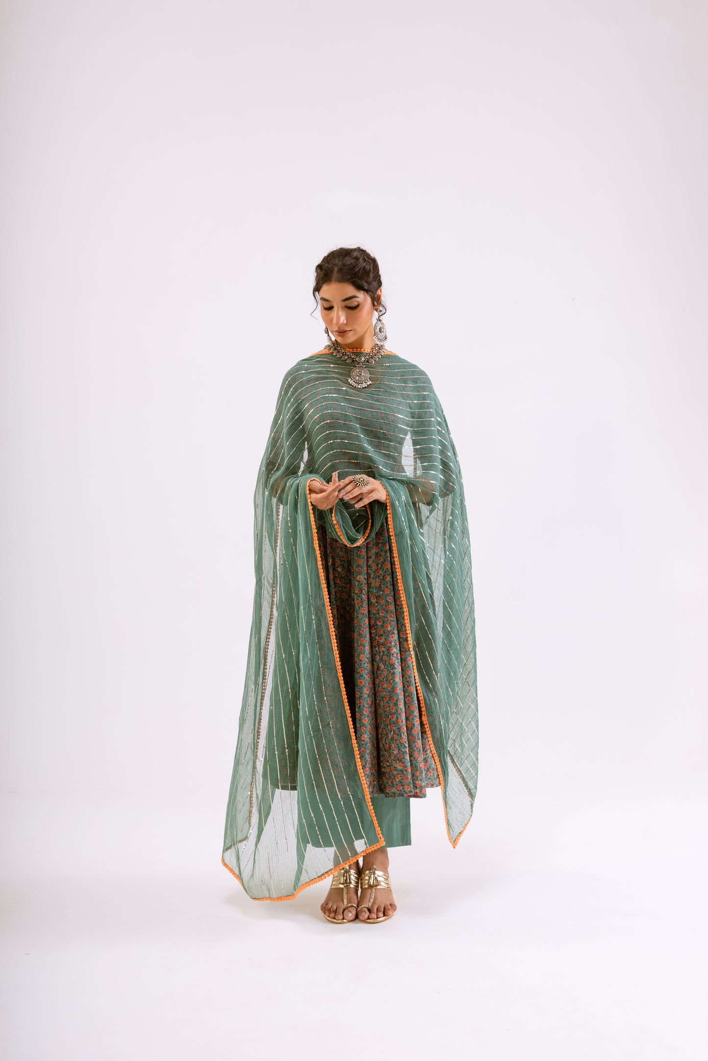 Sea Green Jaal - Sleeved