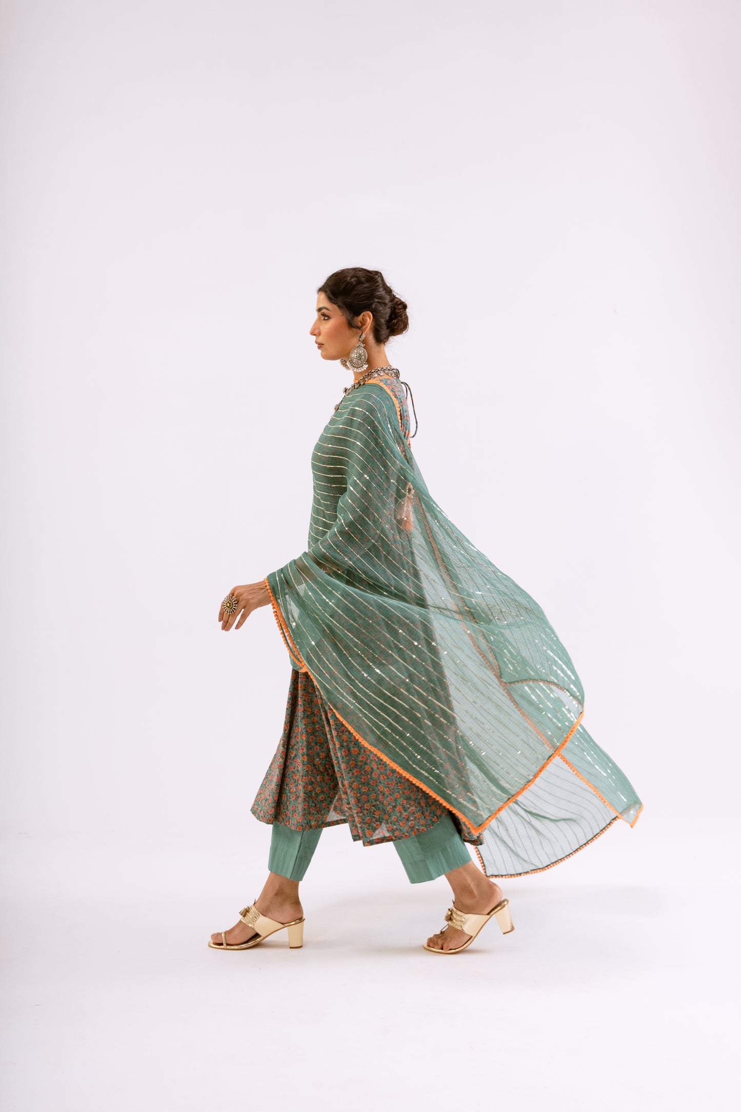 Sea Green Jaal - Sleeved
