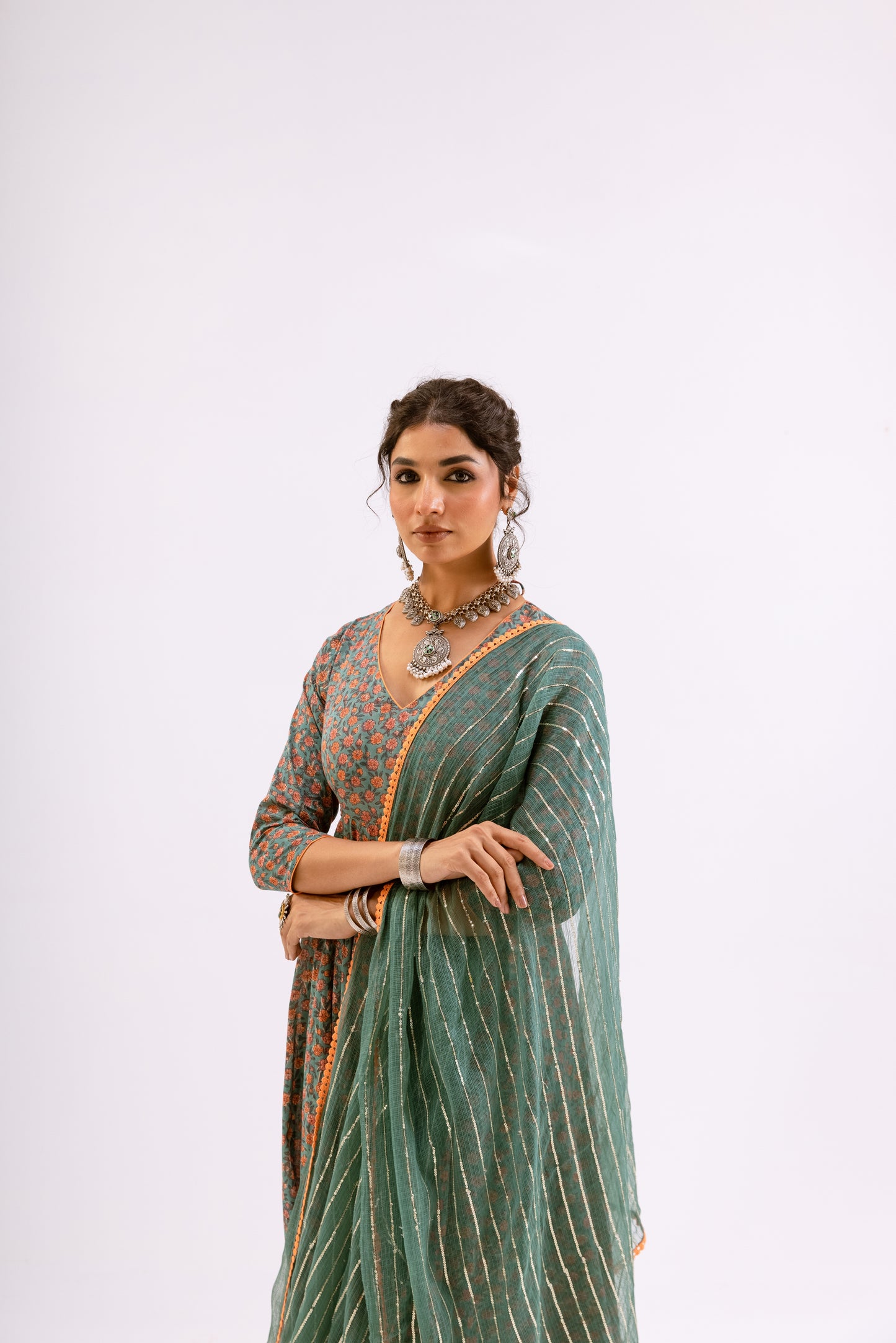 Sea Green Jaal - Sleeved