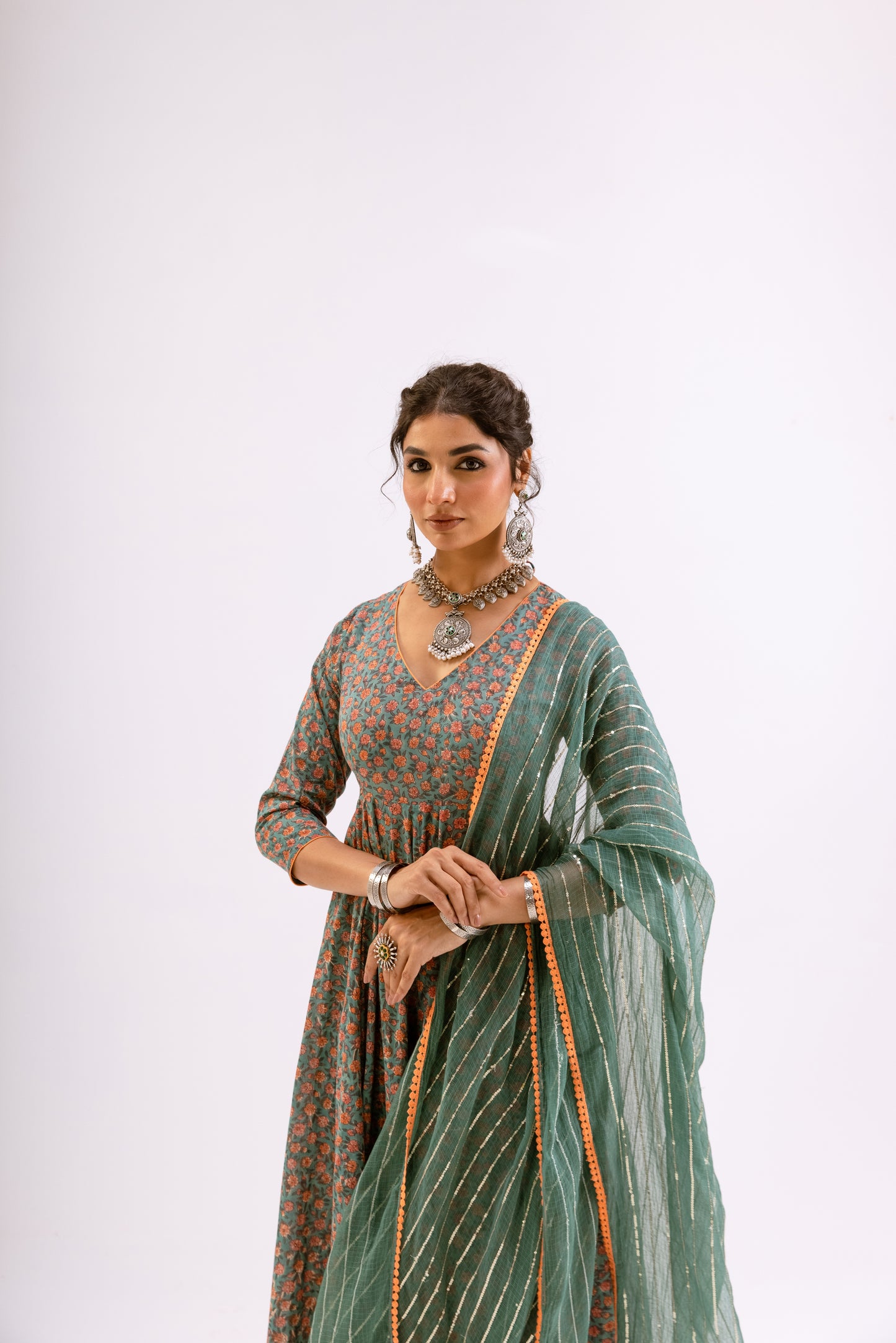 Sea Green Jaal - Sleeved