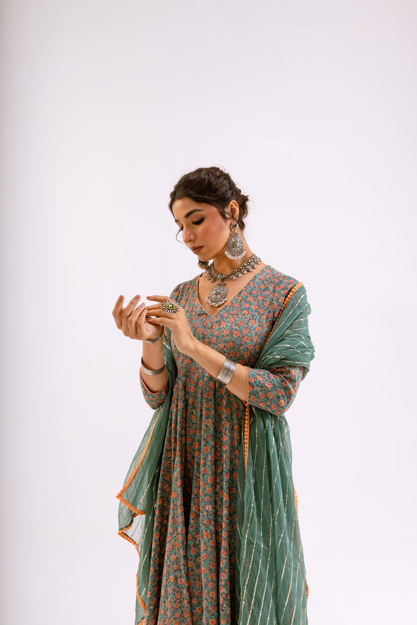 Sea Green Jaal - Sleeved