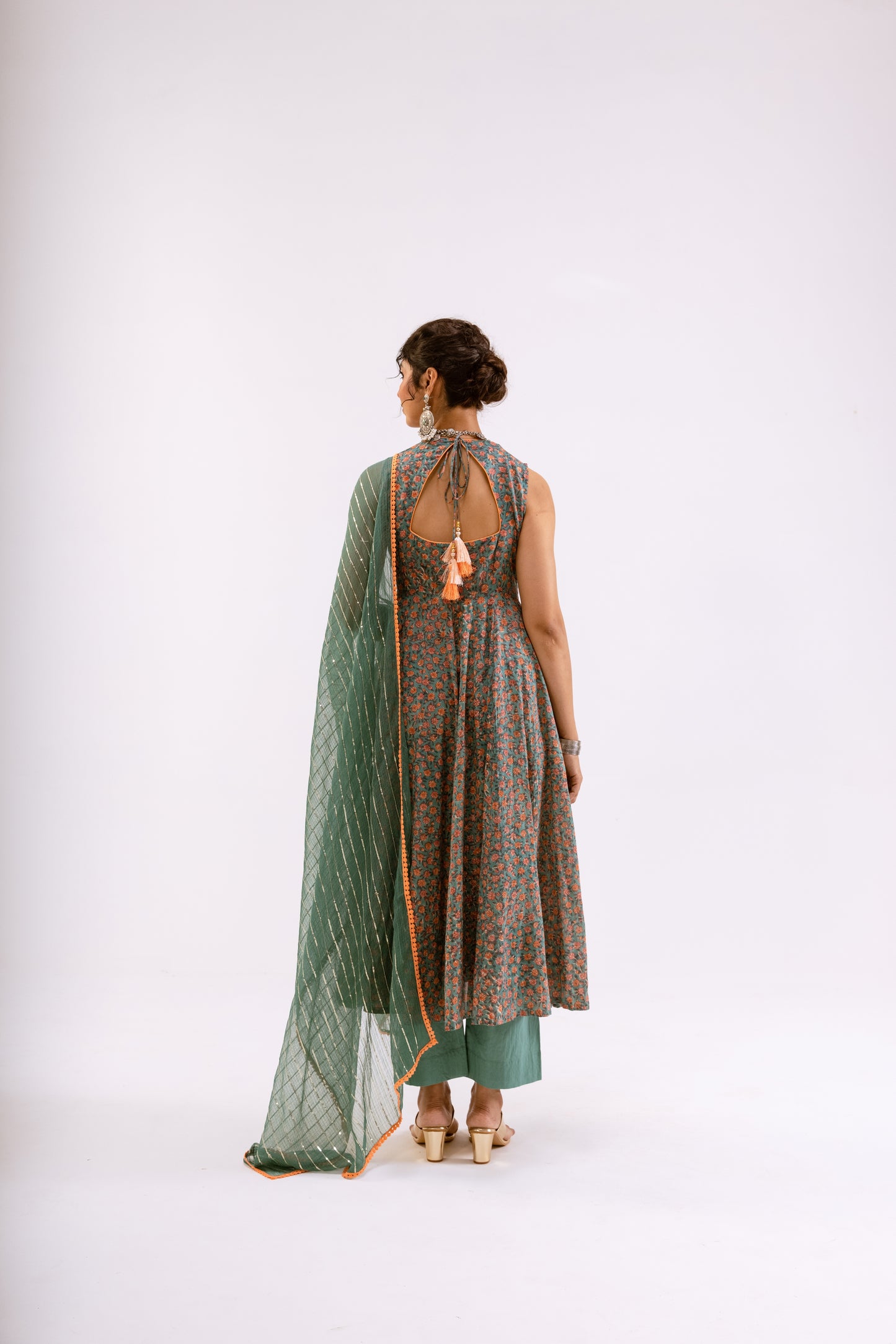 Sea Green Jaal - Sleeveless