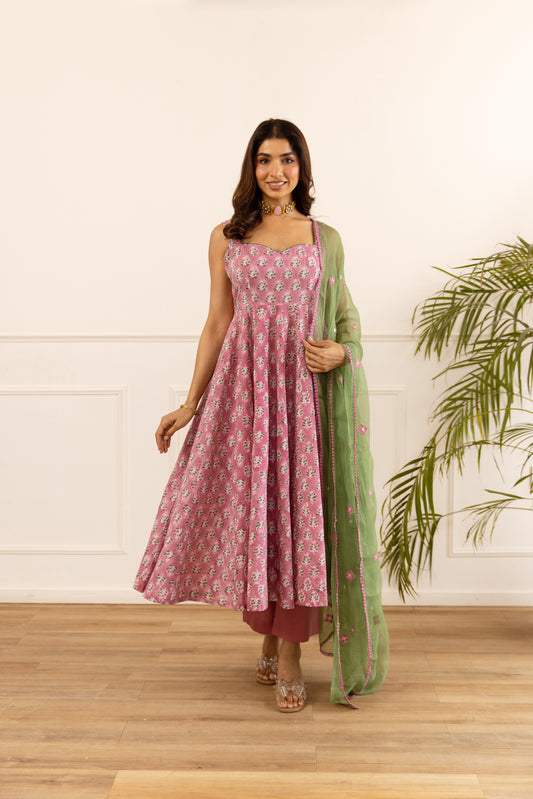 Pink & Pista (Sleeveless)