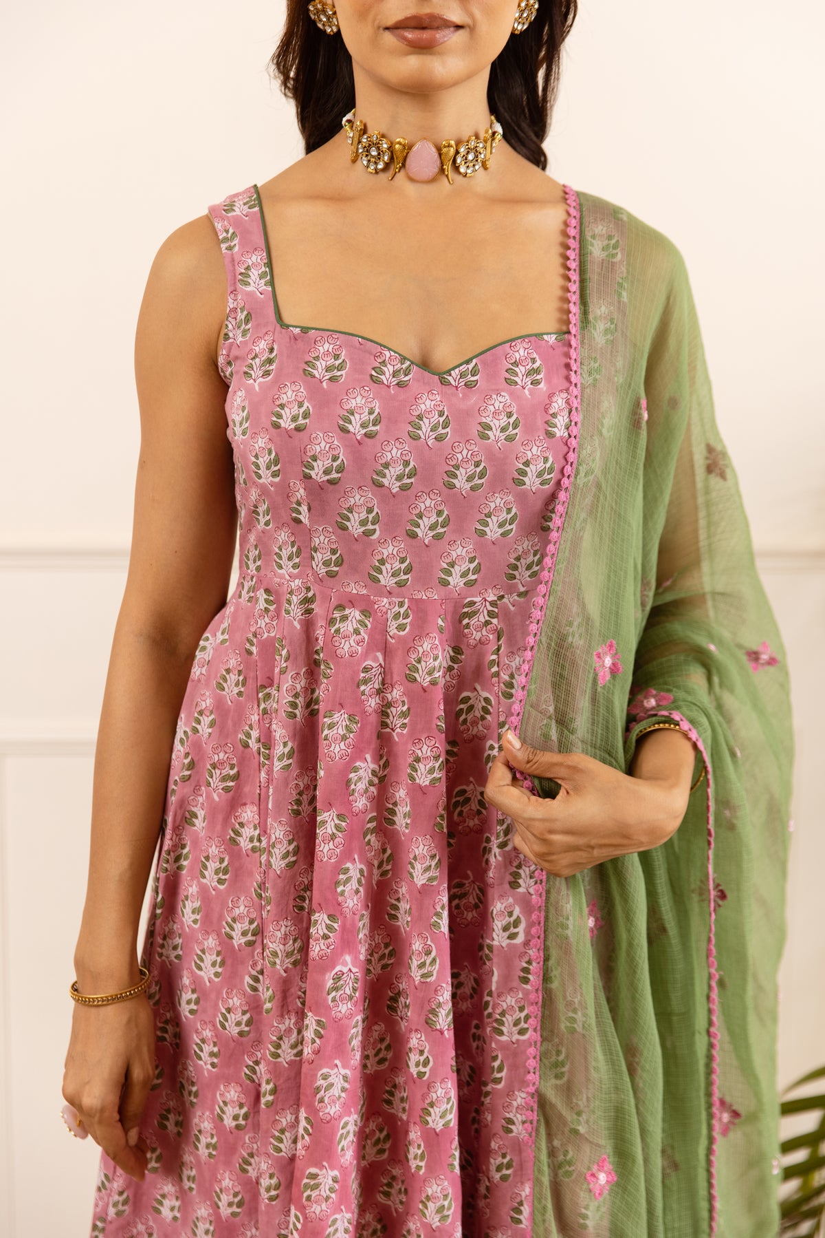 Pink & Pista (Sleeveless)