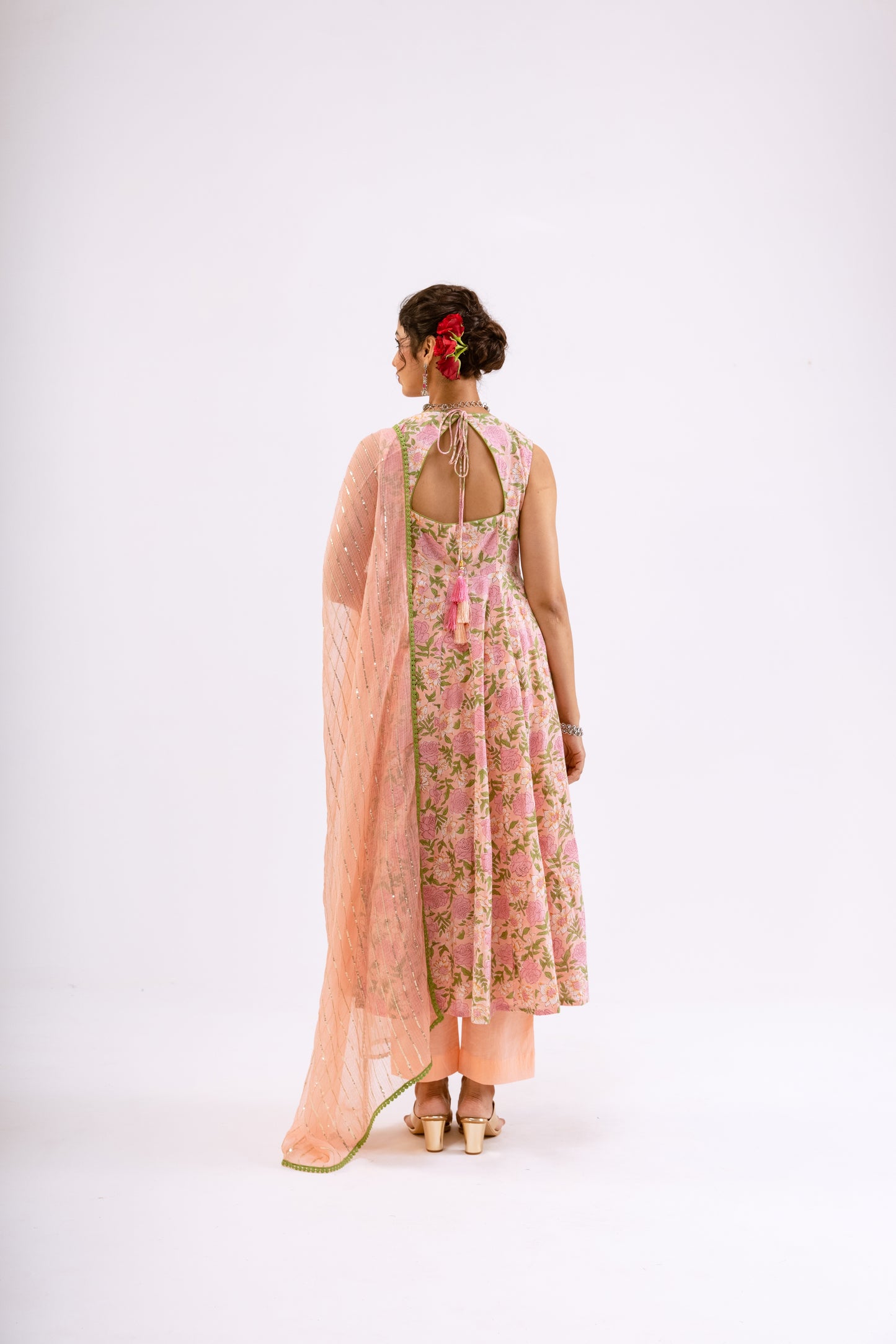 Gulabi Pink Jaal - Sleeveless