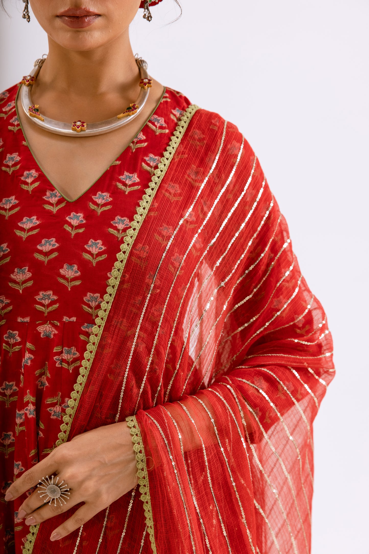 Sindoor Red Butti - Sleeved