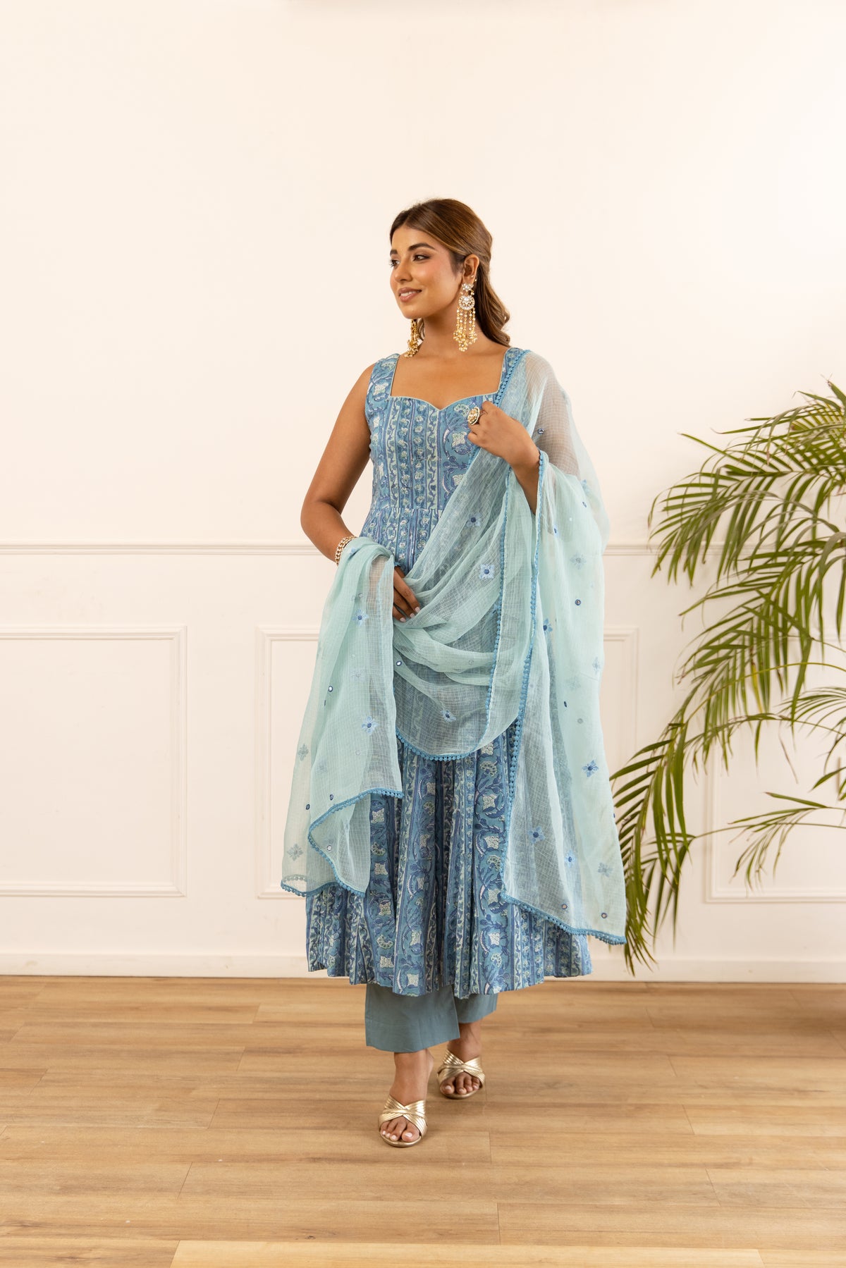 Lined Dusty Blue & Powder Blue (Sleeveless)