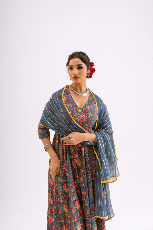 Dusky Blue Jaal - Sleeved