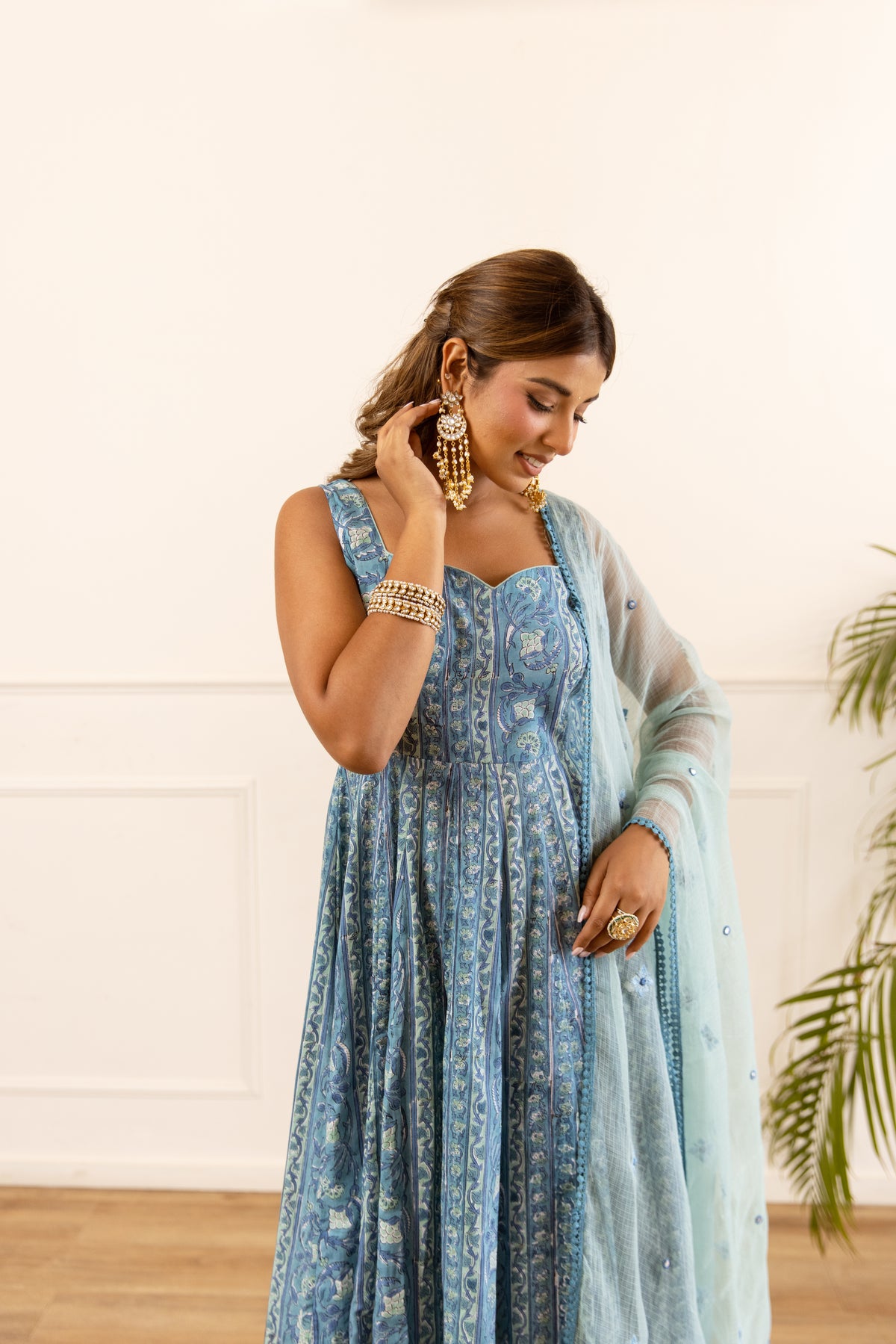 Lined Dusty Blue & Powder Blue (Sleeveless)