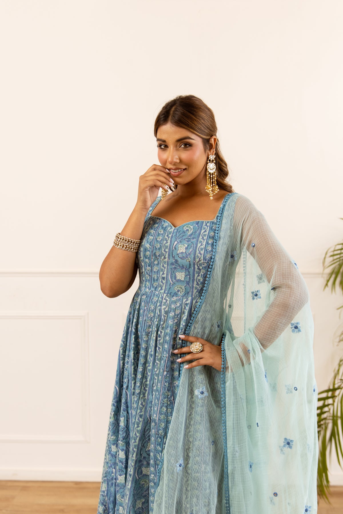 Lined Dusty Blue & Powder Blue (Sleeveless)