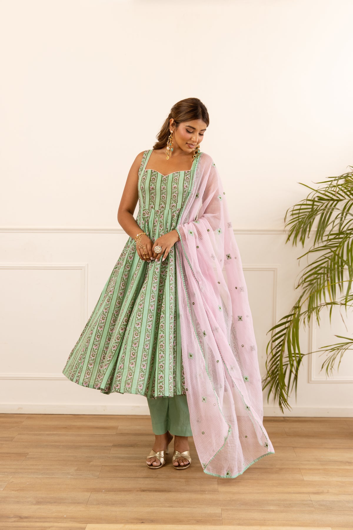 Lined Mint Green & Soft Pink (Sleeveless)