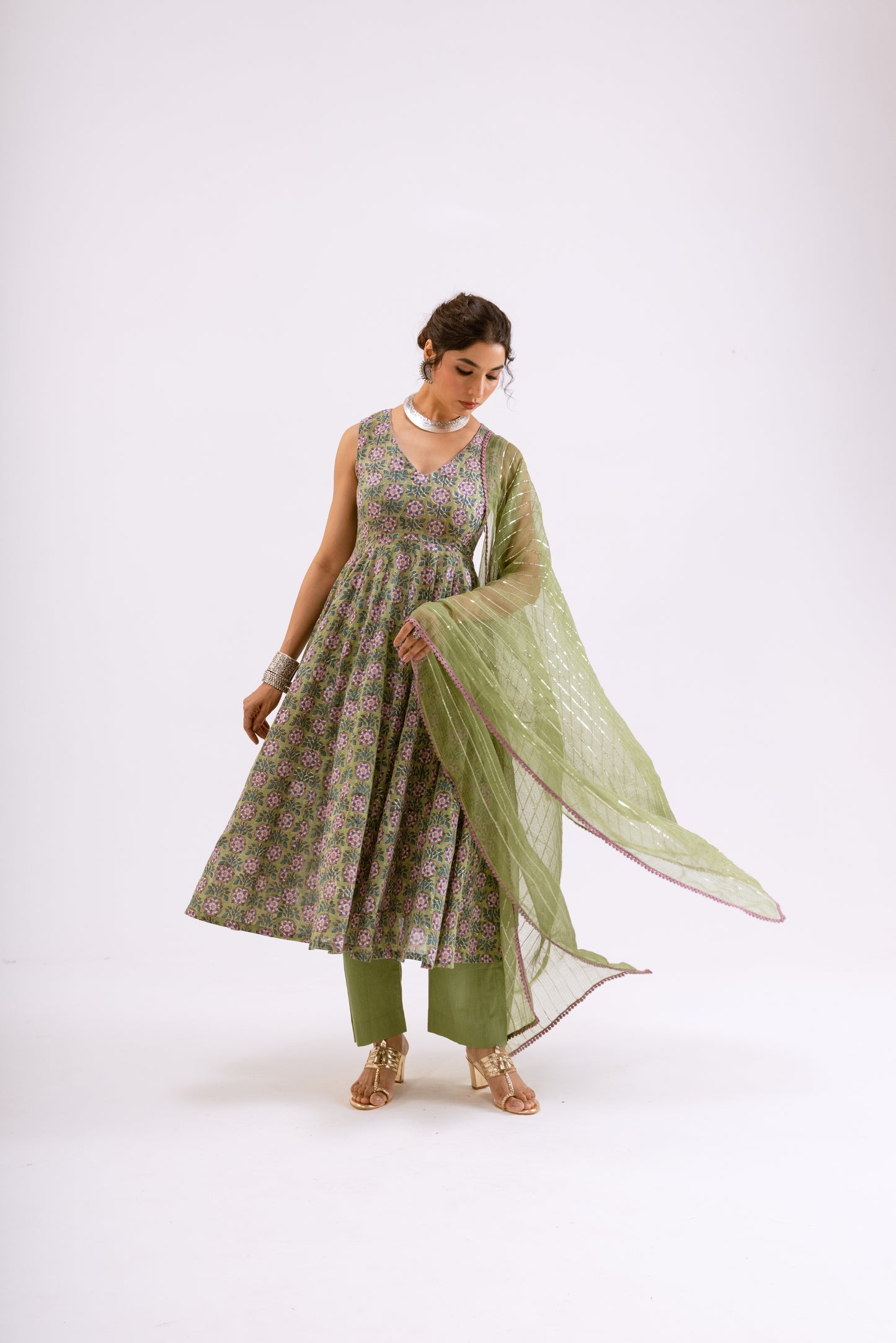 Avocado Green Butti - Sleeveless