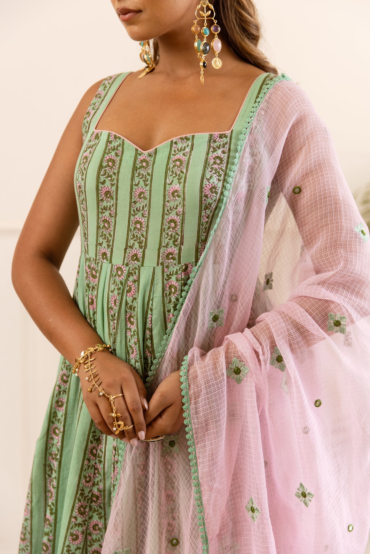 Lined Mint Green & Soft Pink (Sleeveless)