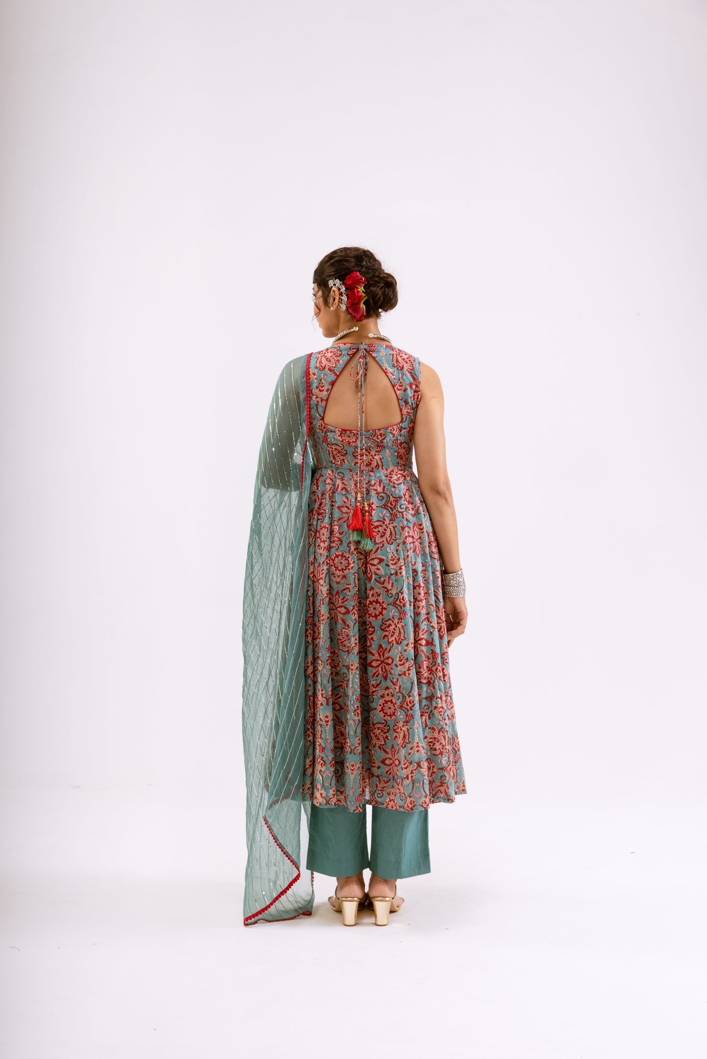 Dusty Teal Jaal - Sleeveless