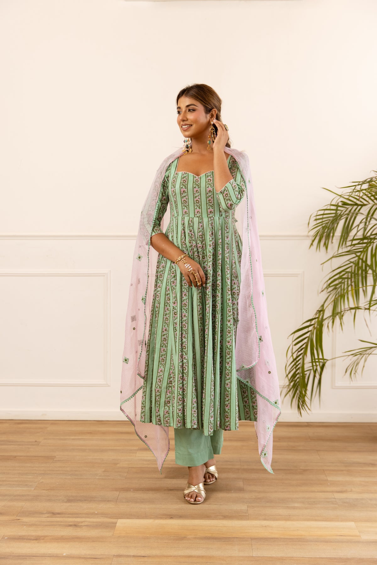 Lined Mint Green & Soft Pink (Sleeved)