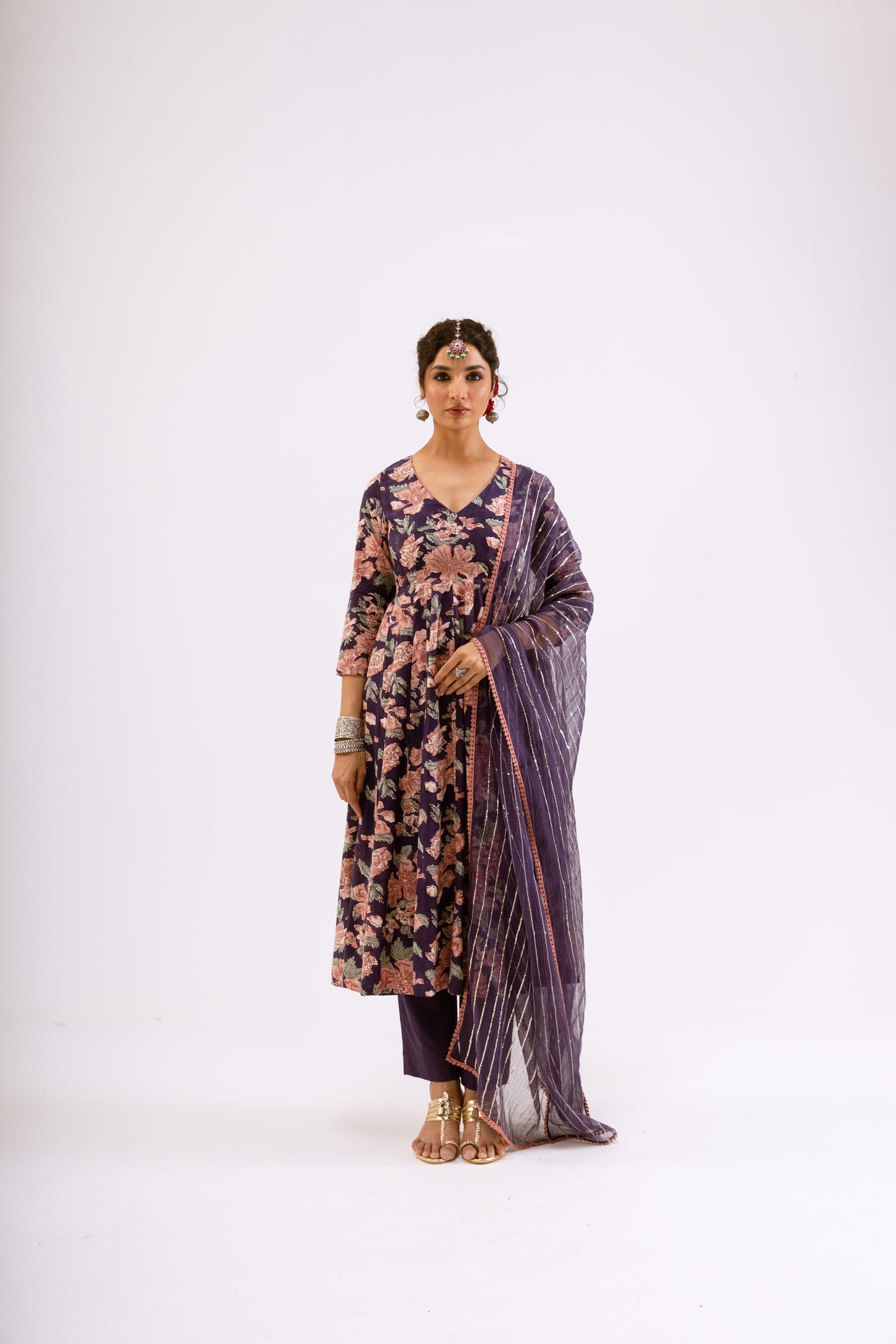 Jamuni Purple Jaal - Sleeved