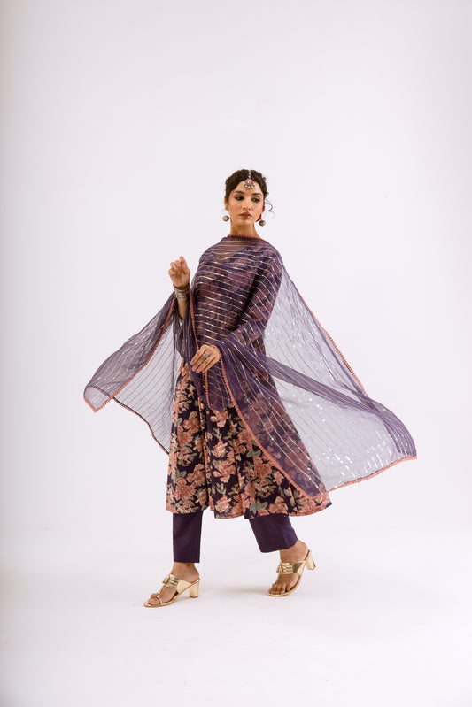 Jamuni Purple Jaal - Sleeved