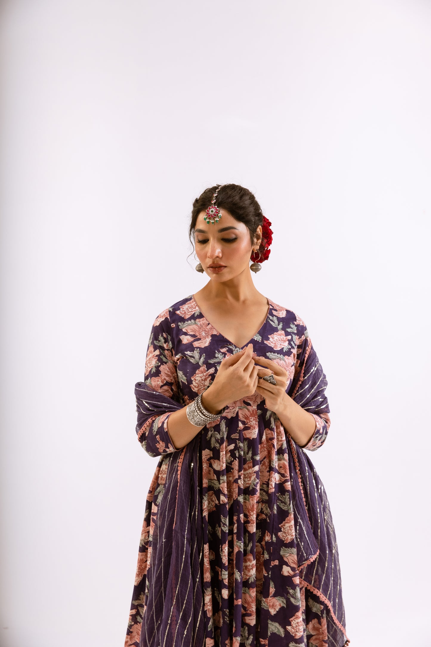 Jamuni Purple Jaal - Sleeved