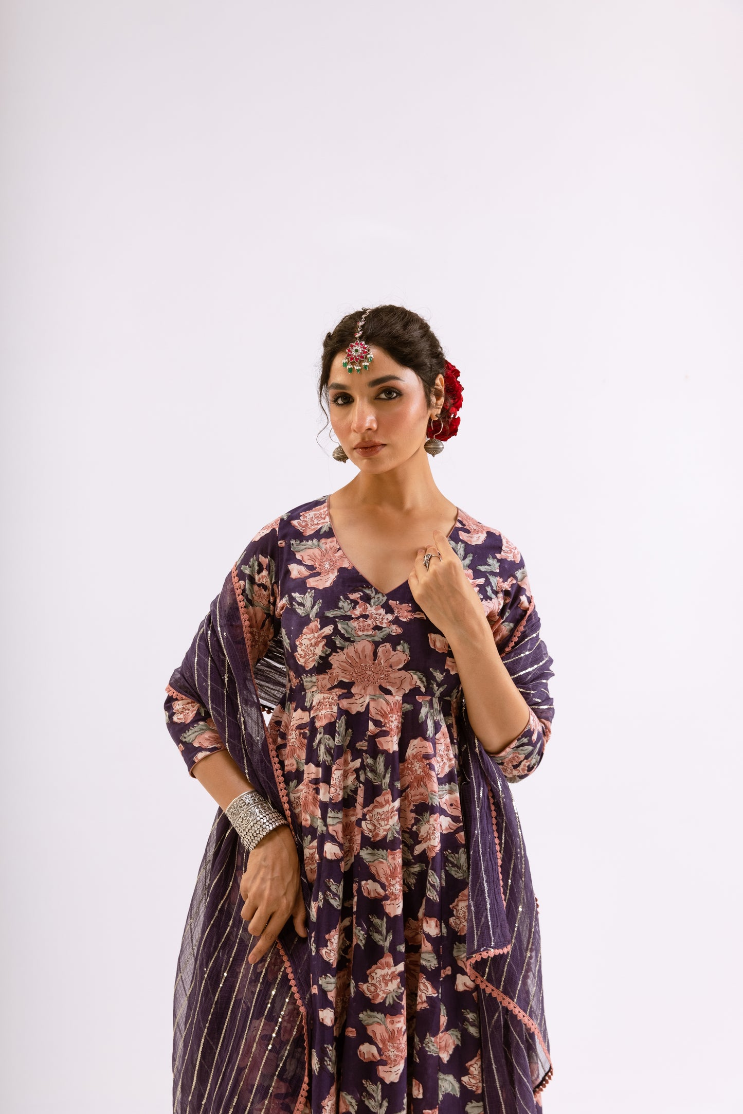 Jamuni Purple Jaal - Sleeved