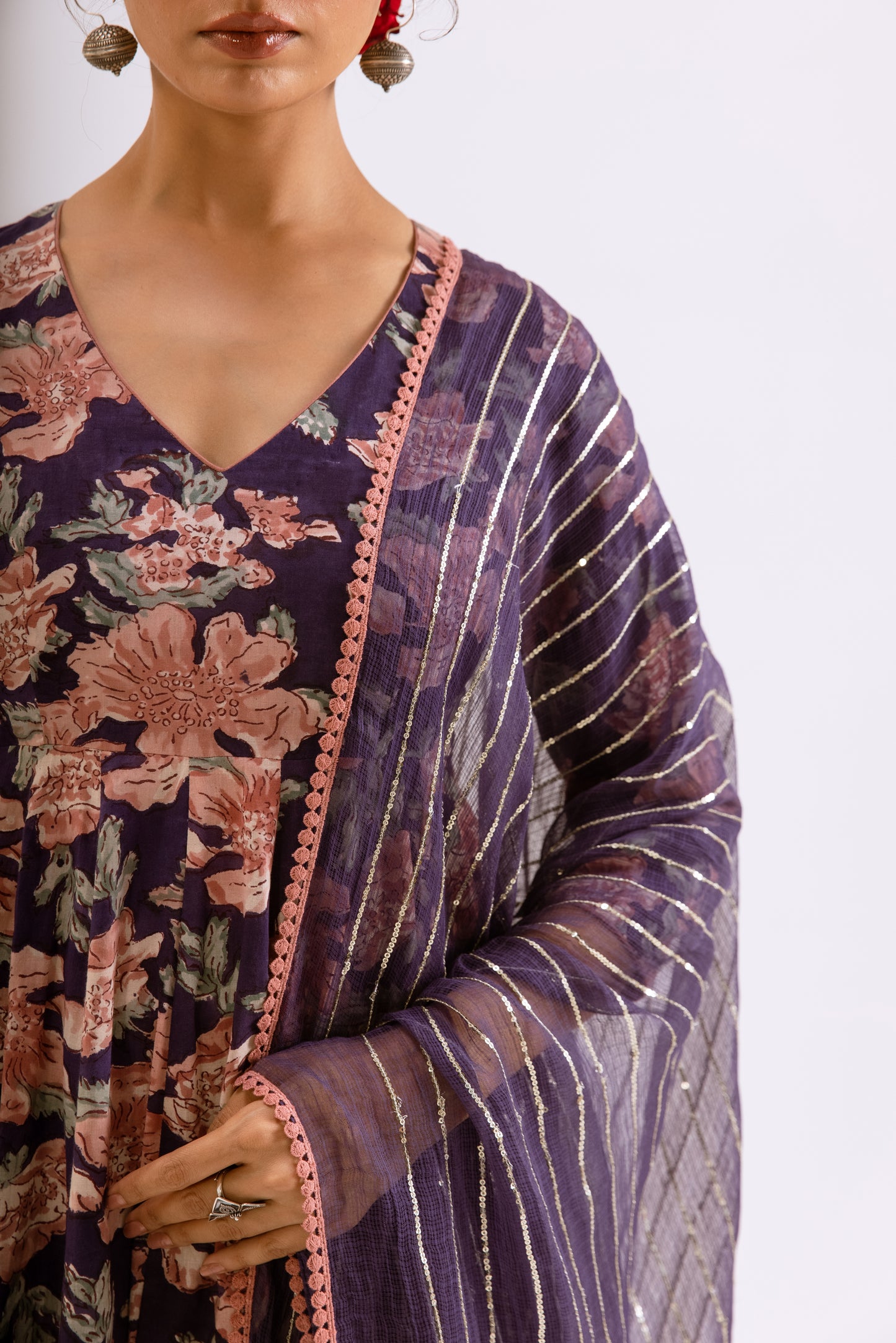 Jamuni Purple Jaal - Sleeved