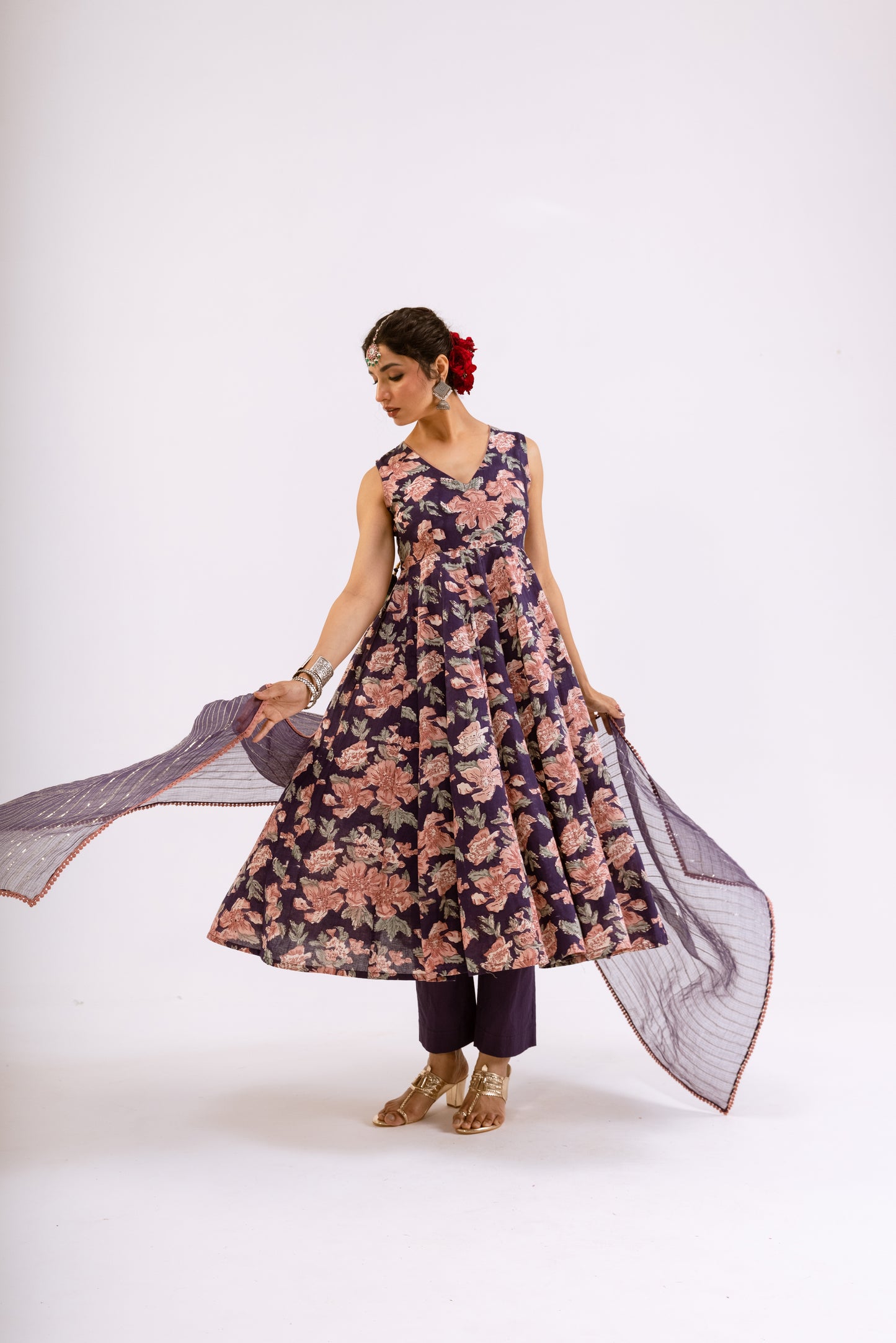 Jamuni Purple Jaal - Sleeveless
