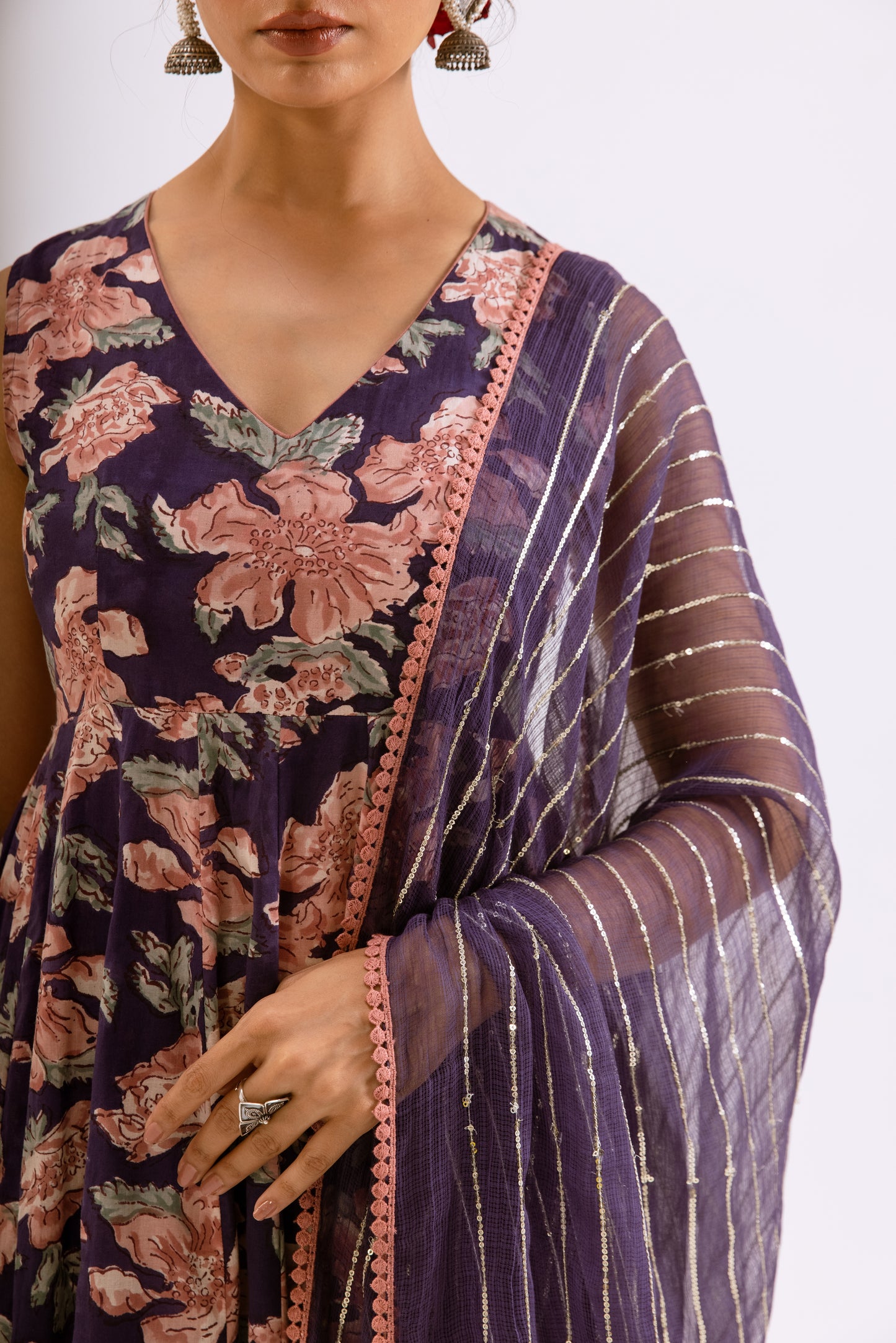 Jamuni Purple Jaal - Sleeveless