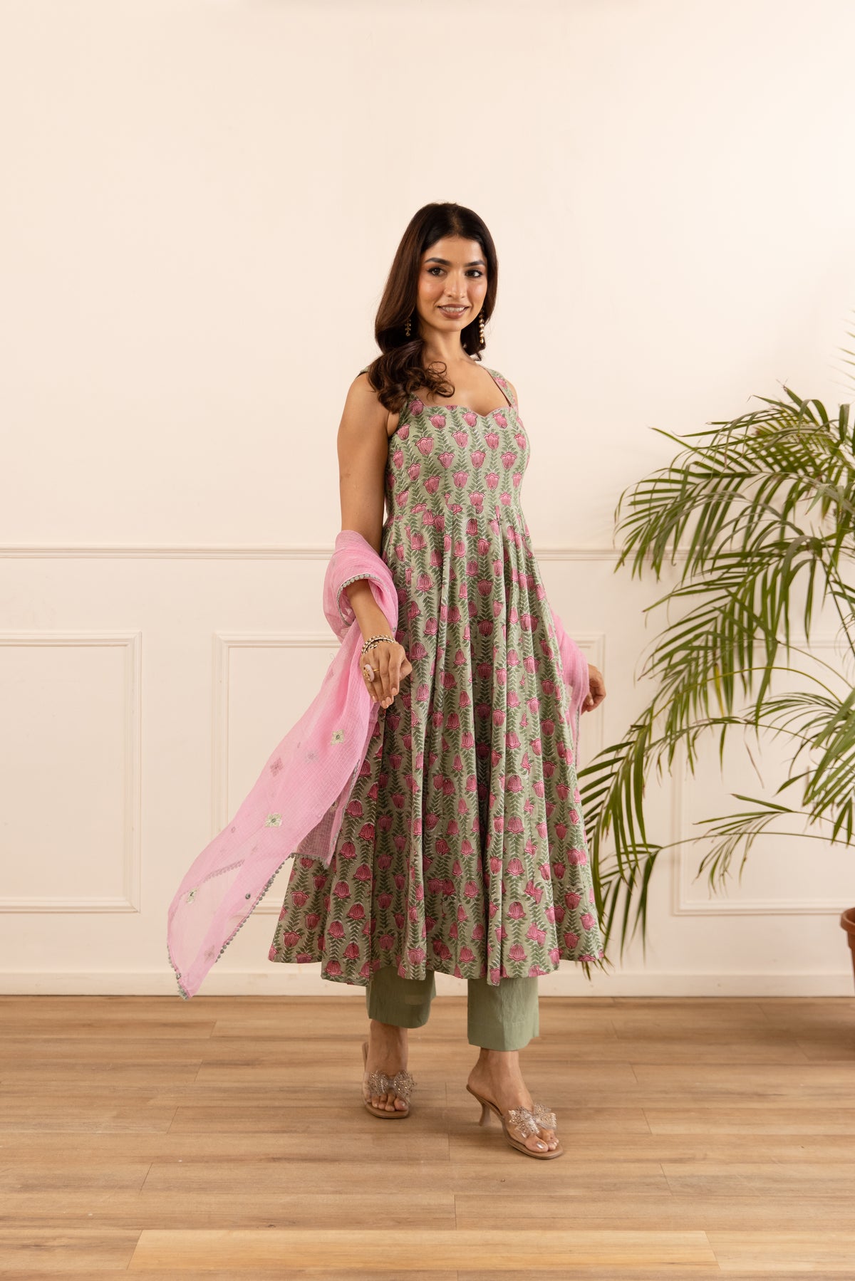 Sage Green & Soft Pink (Sleeveless)