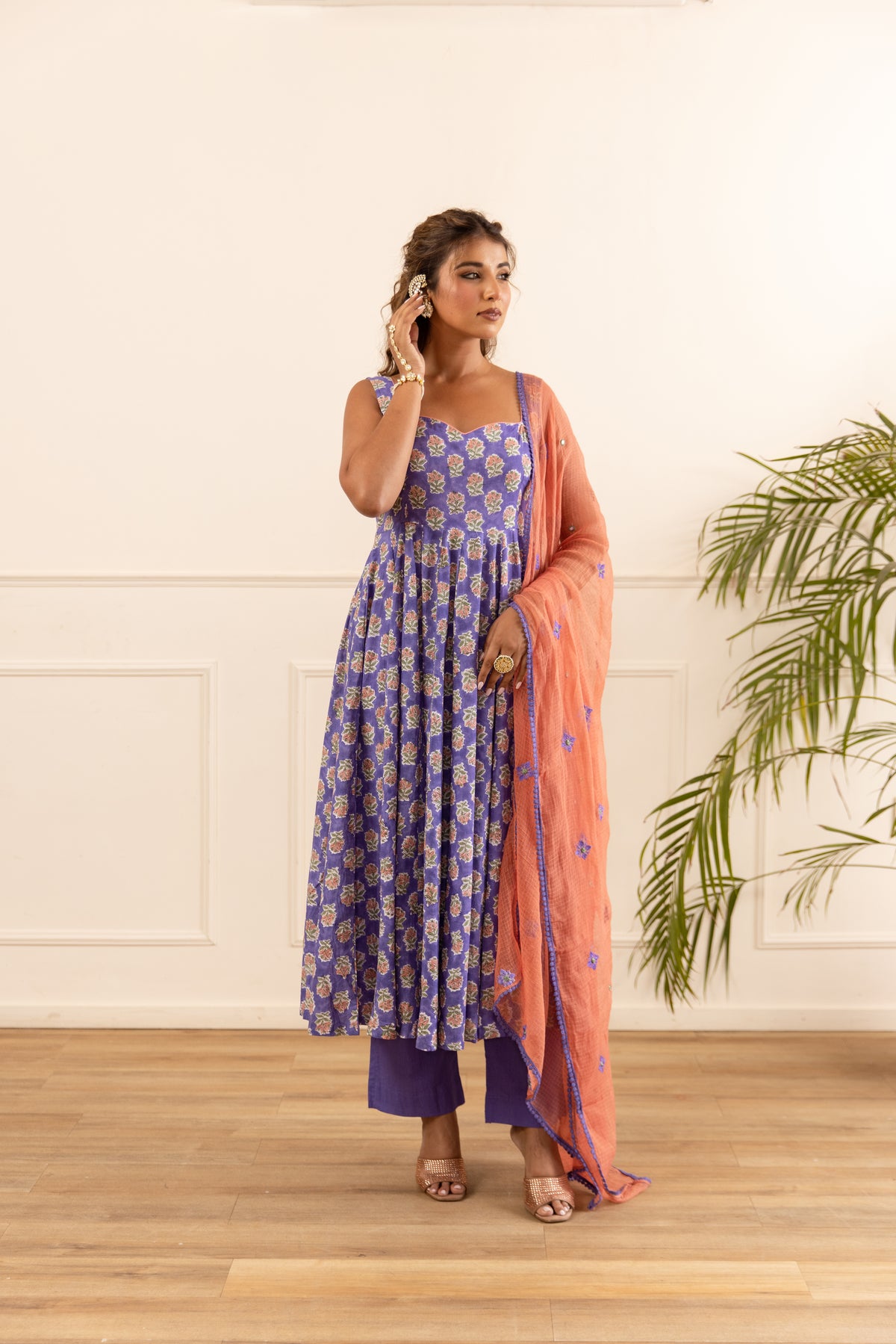 Lavender Blue & Coral (Sleeveless)
