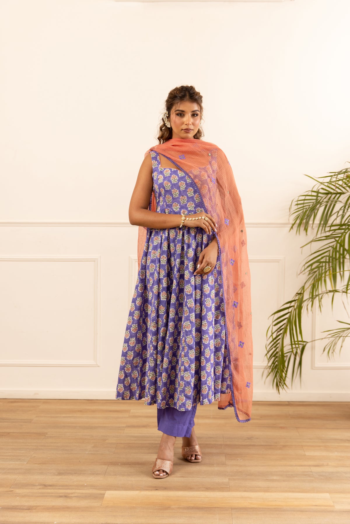 Lavender Blue & Coral (Sleeveless)
