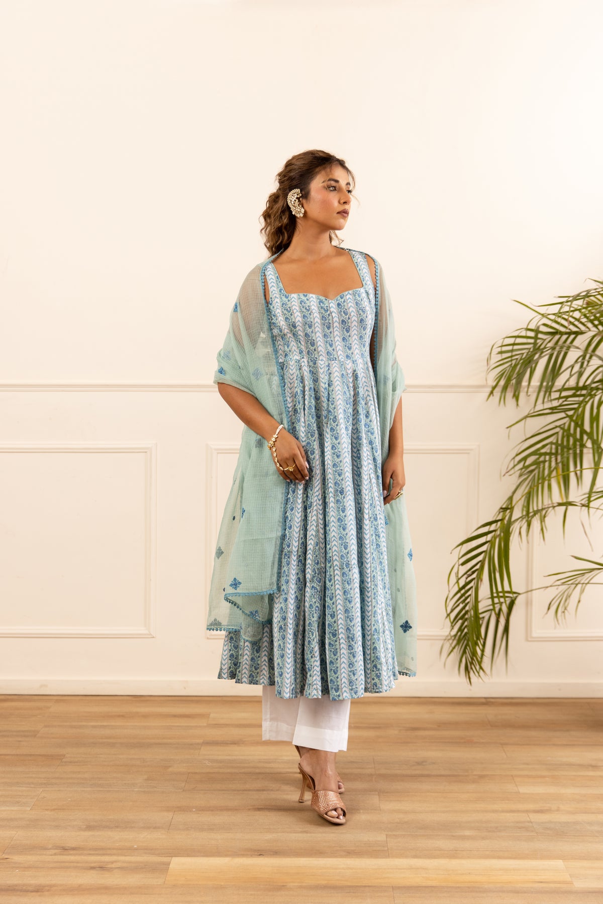 Lined Powder Blue & Aqua Blue (Sleeveless)