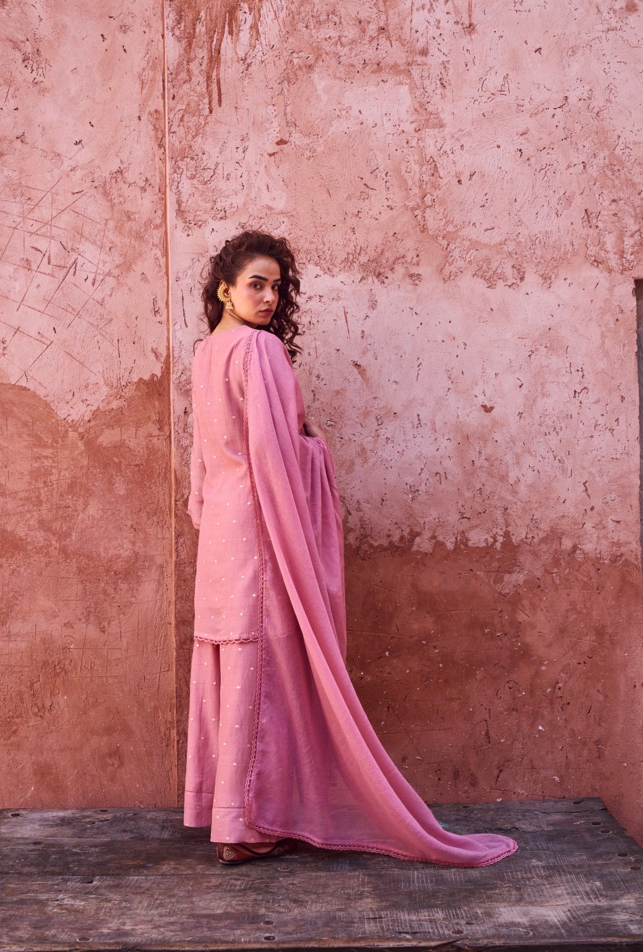 ROSE PINK MUL COTTON SUIT SET
