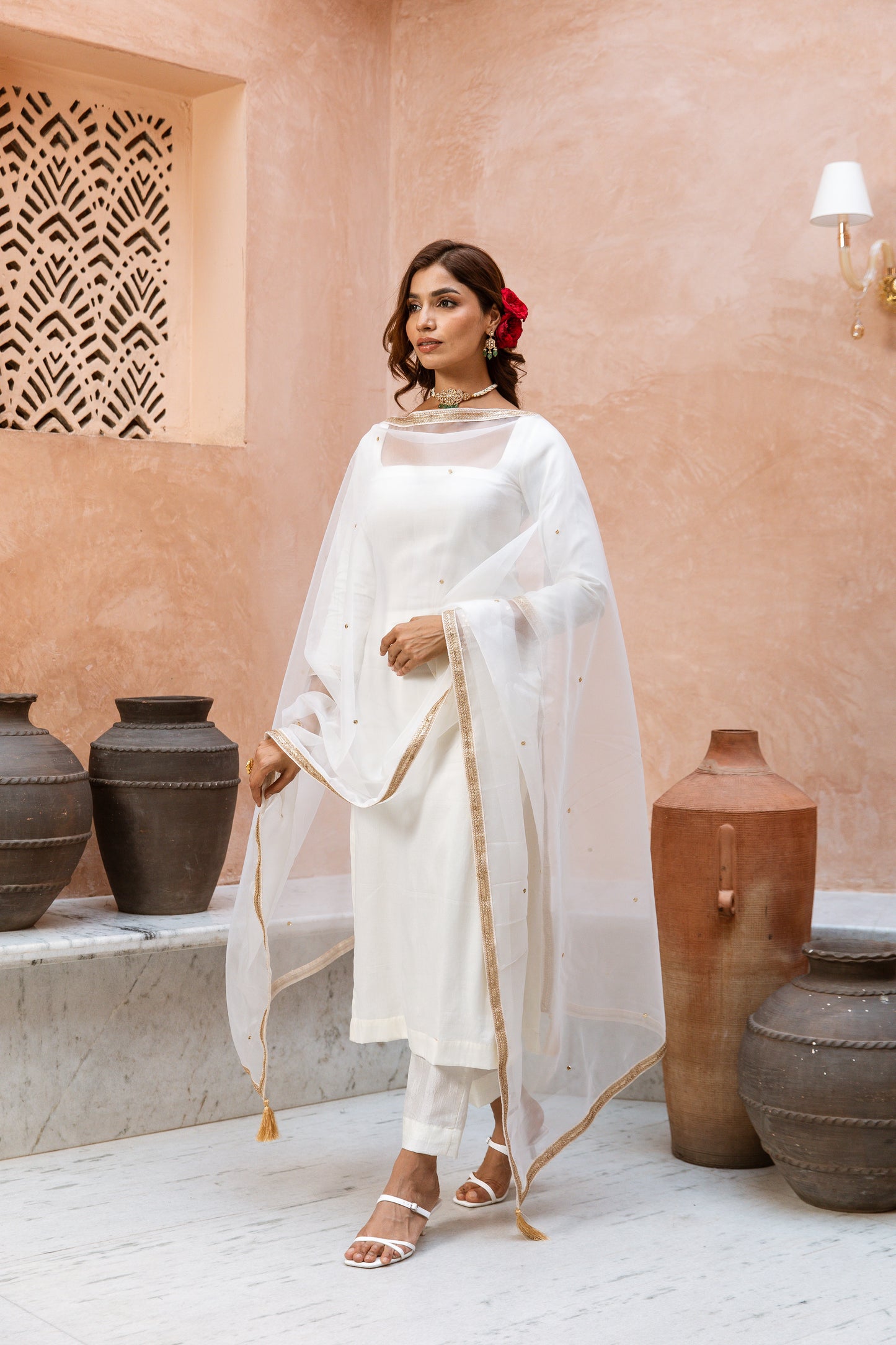 Straight Cut Sleeved White