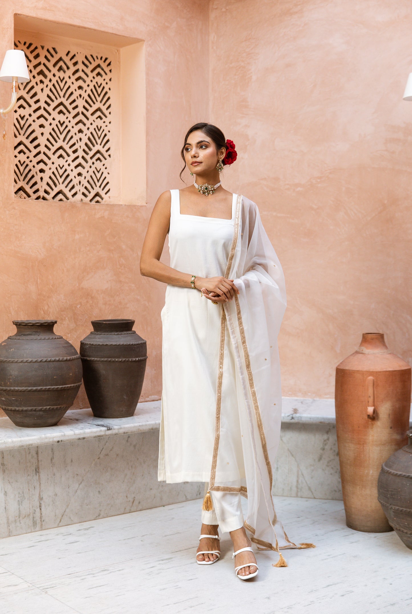 Straight Cut Sleeveless White