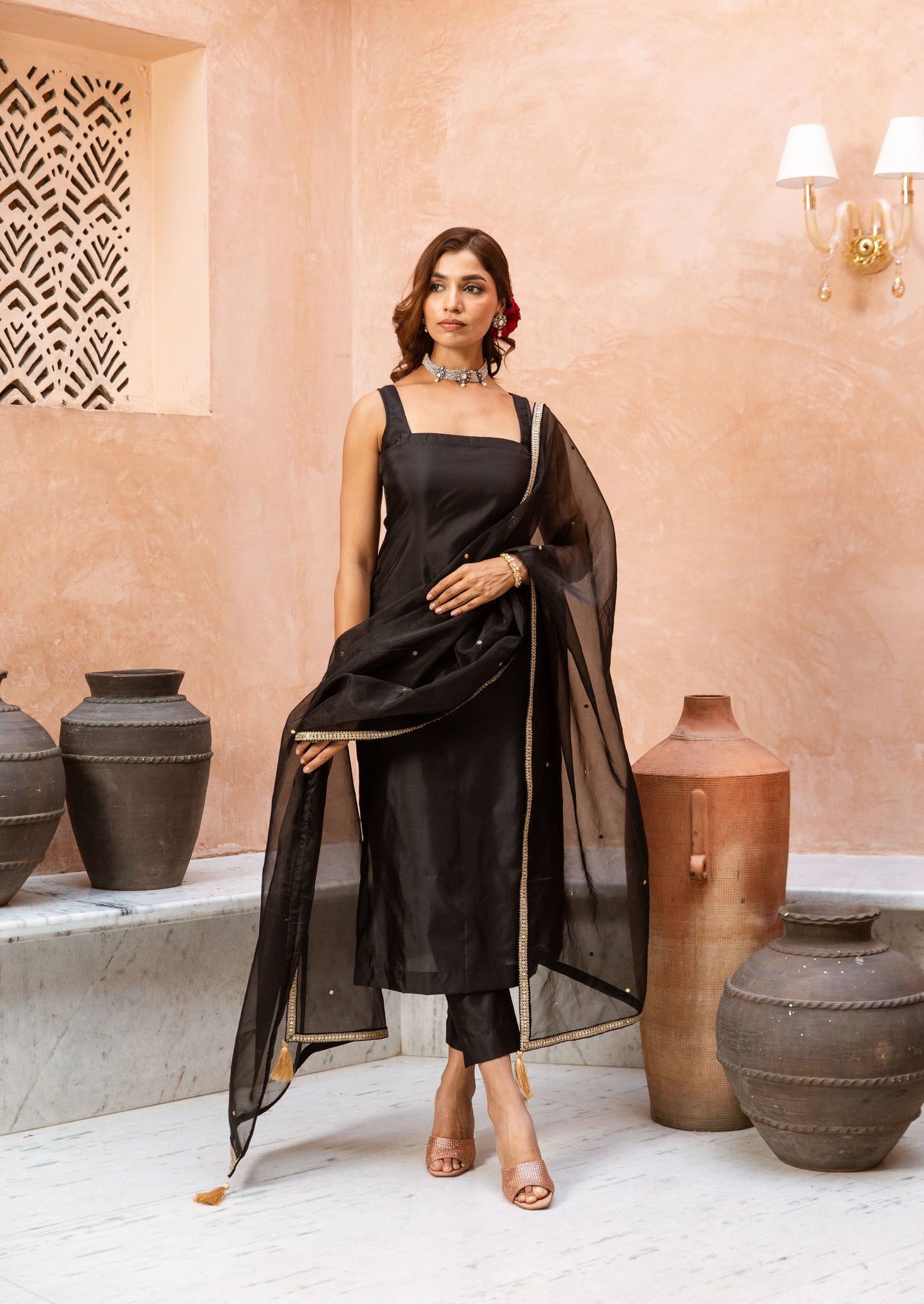 Straight Cut Sleeveless Black