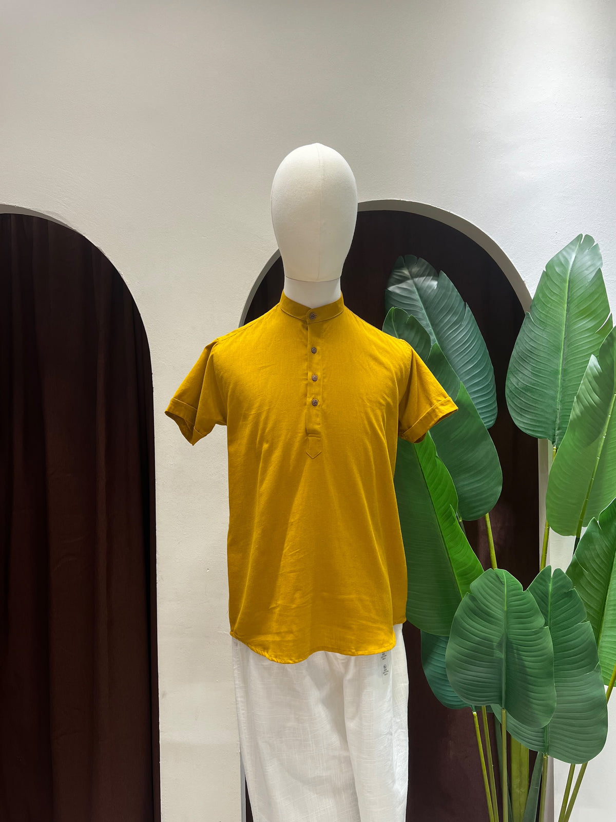 Mustard Kurta without pocket