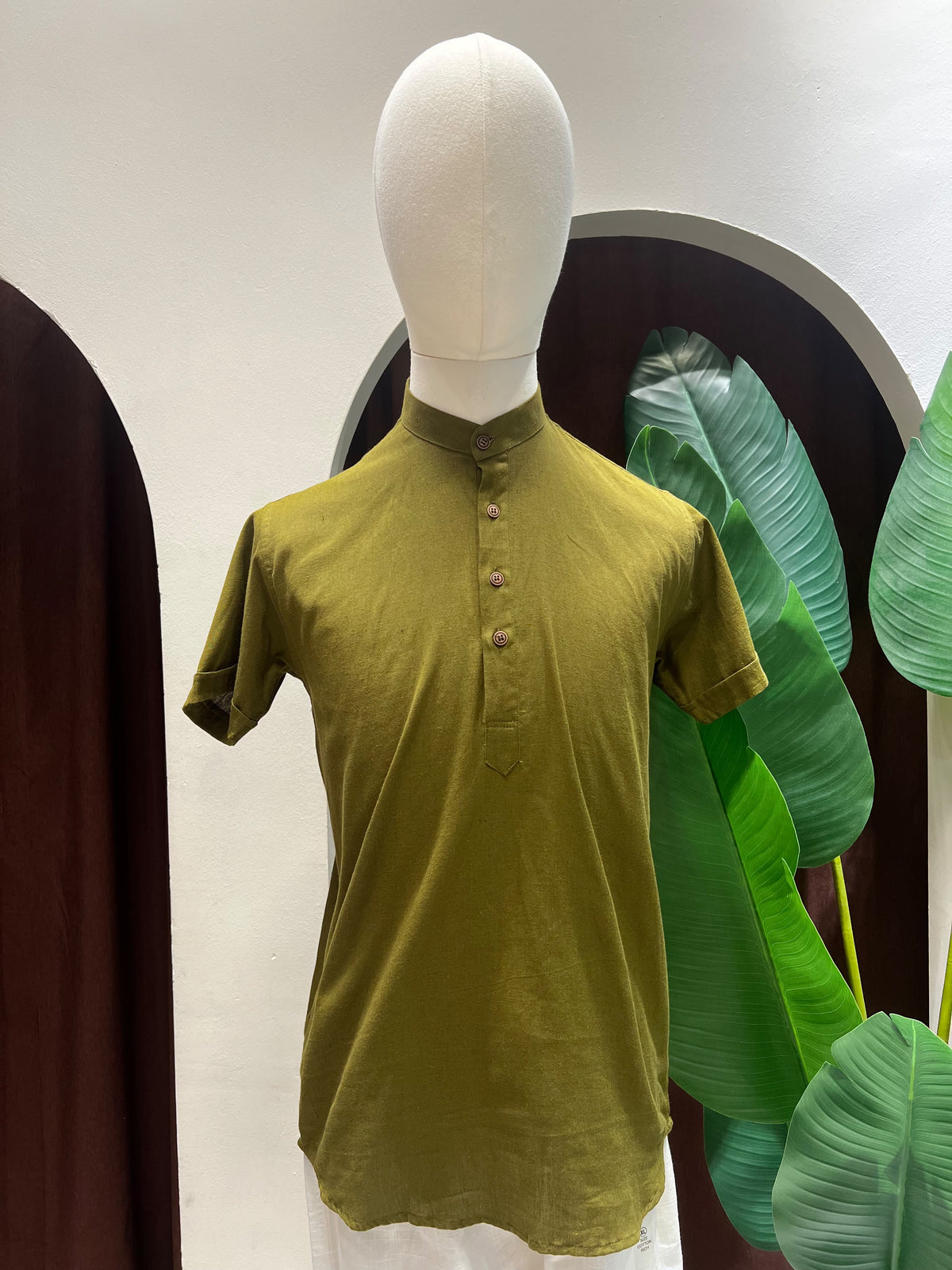 Olive Kurta without pocket