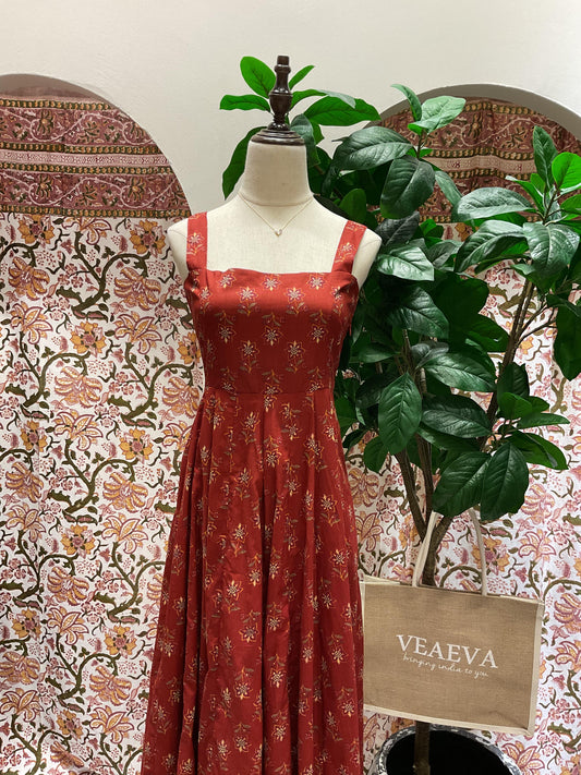 Red Thick Strap Maxi Dress - Butti