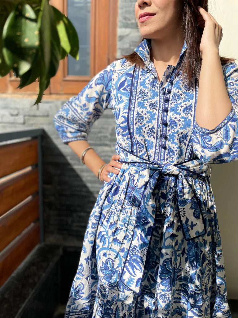 Neelkanth Hand-Block Printed Dress