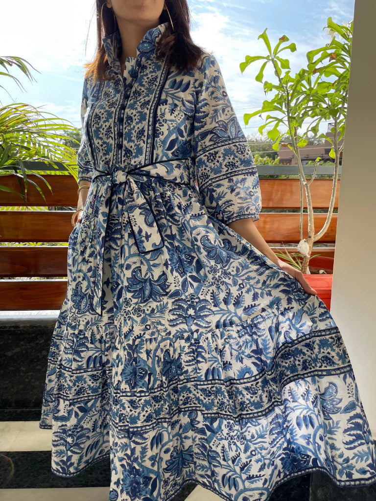 Neelkanth Hand-Block Printed Dress