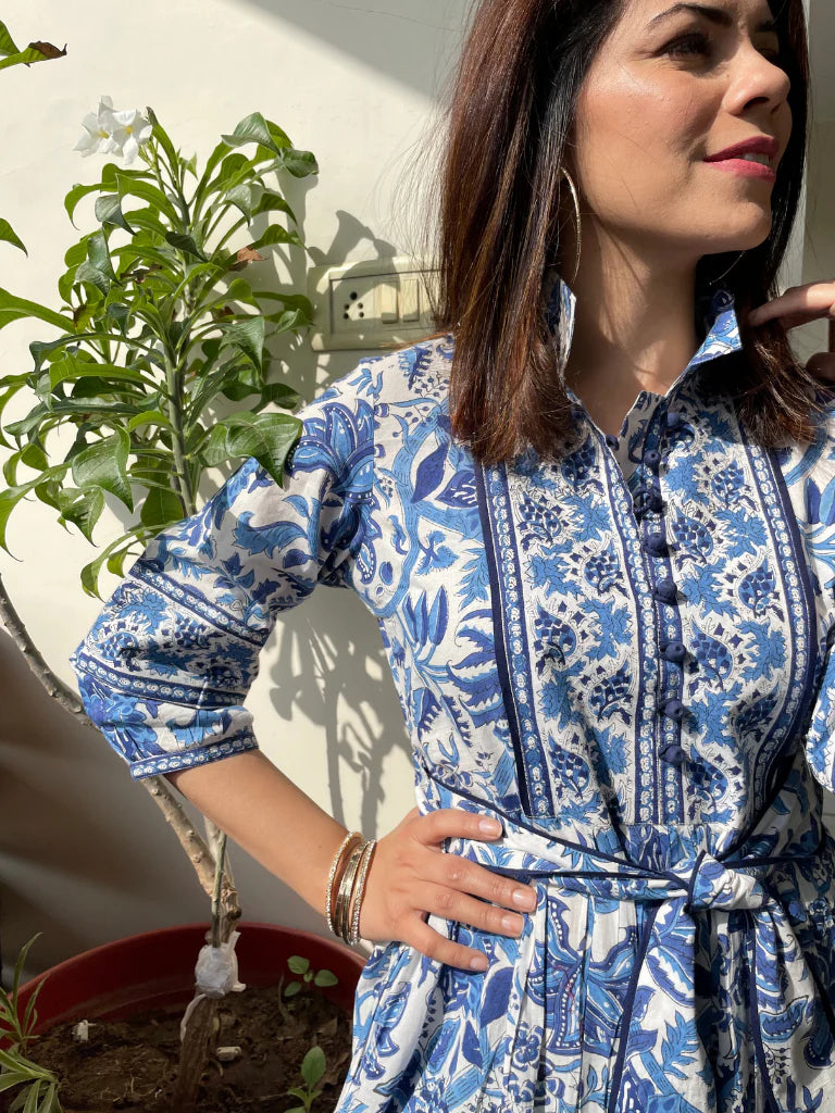 Neelkanth Hand-Block Printed Dress